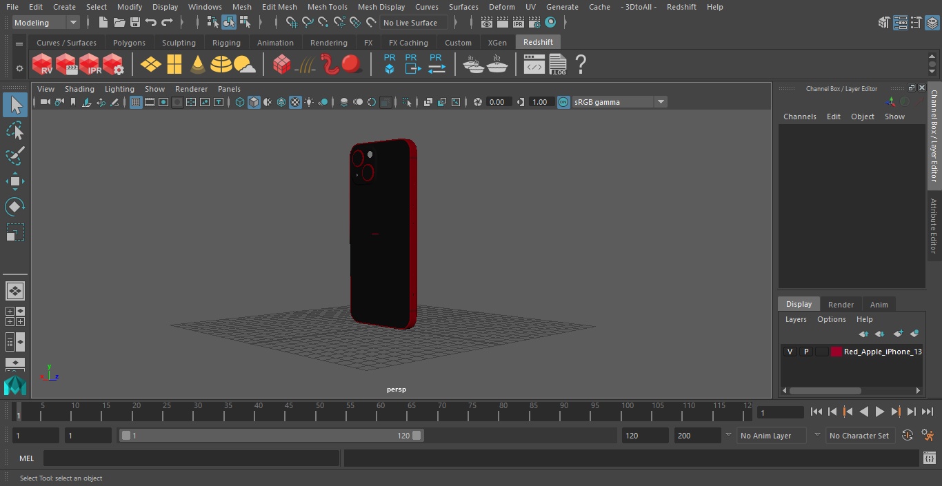 Red Apple iPhone 13 3D model