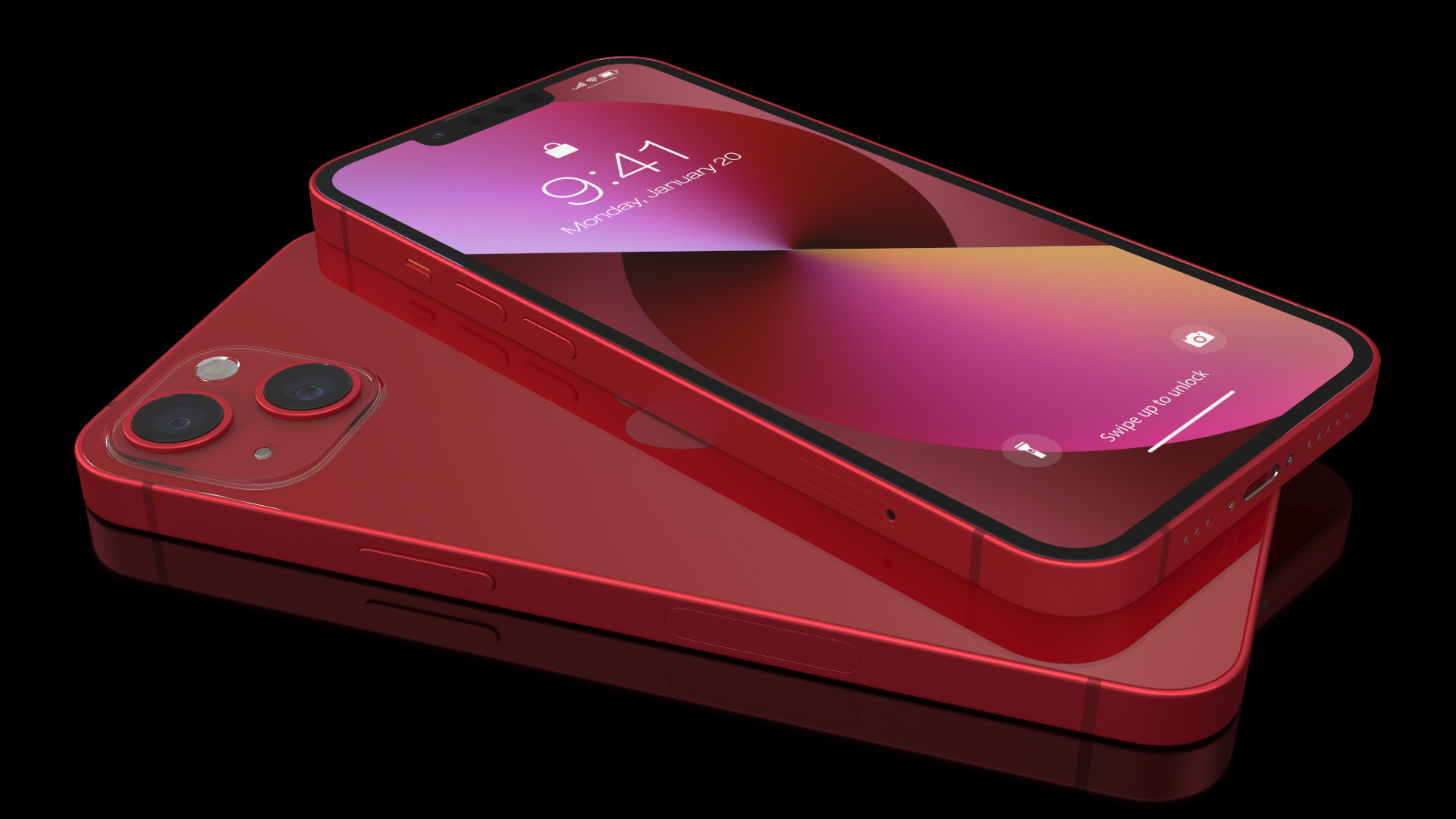 Red Apple iPhone 13 3D model