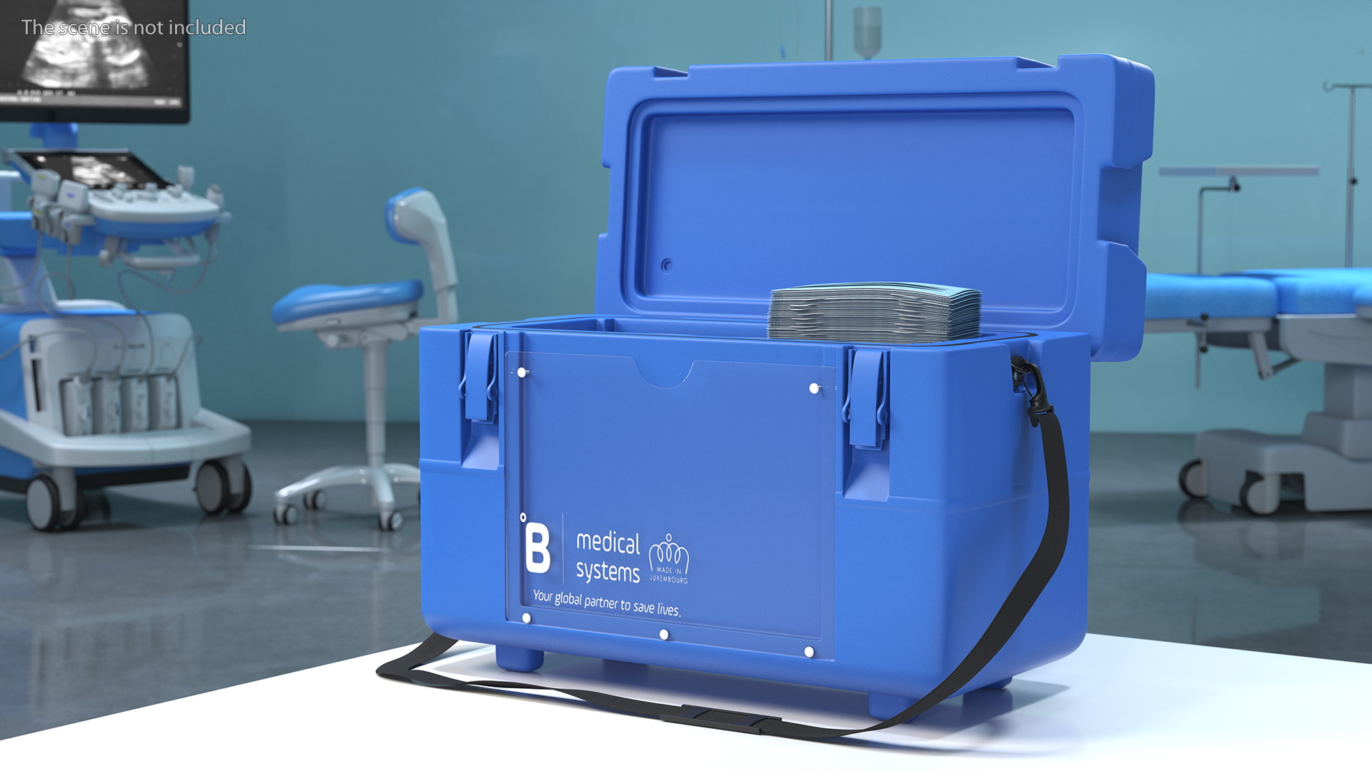3D model Open Transport Box With Covid Tests and Masks