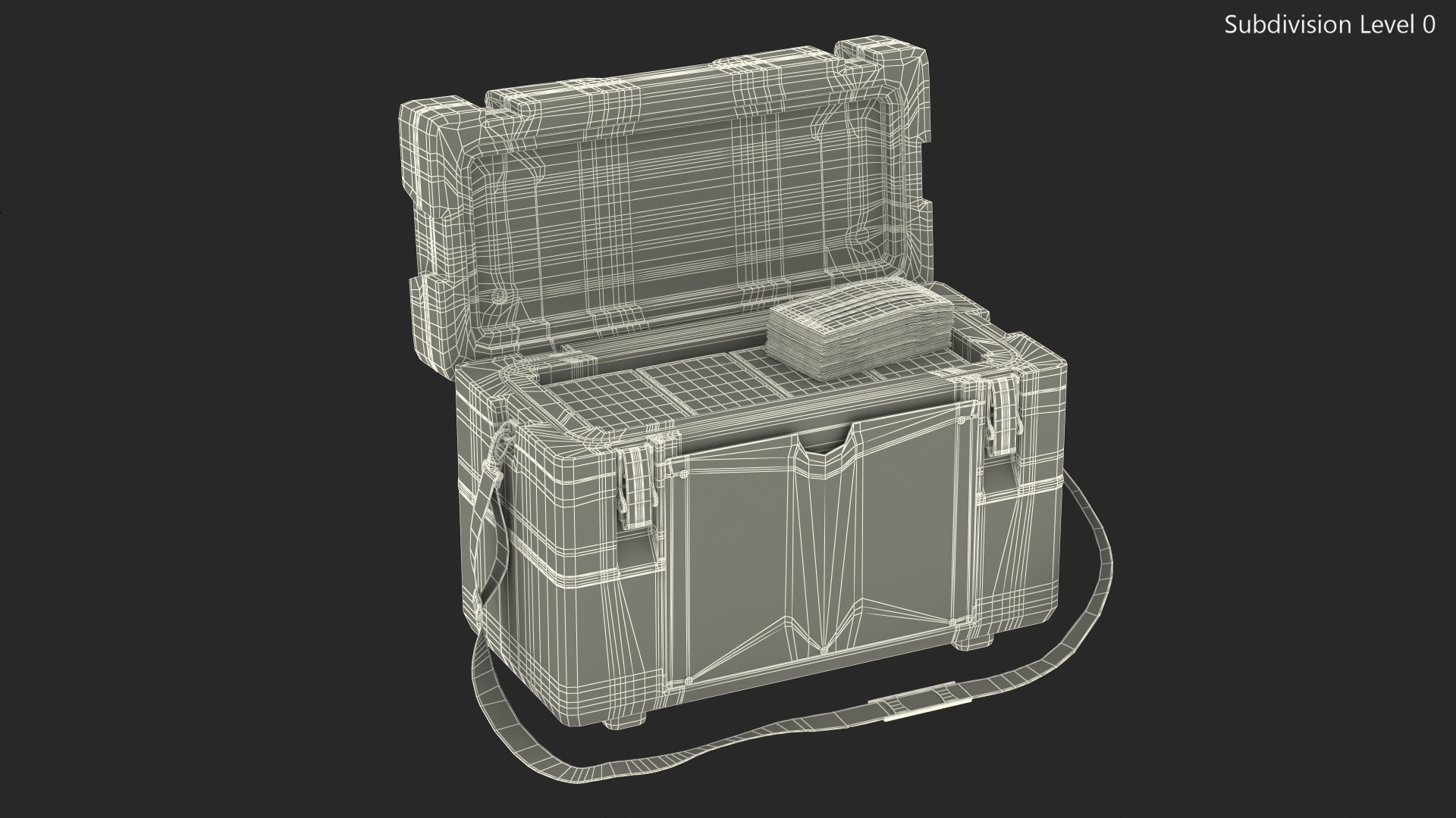 3D model Open Transport Box With Covid Tests and Masks