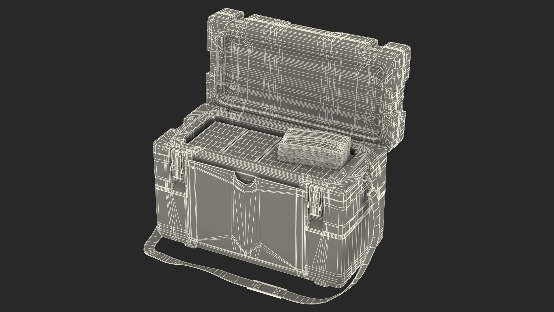 3D model Open Transport Box With Covid Tests and Masks