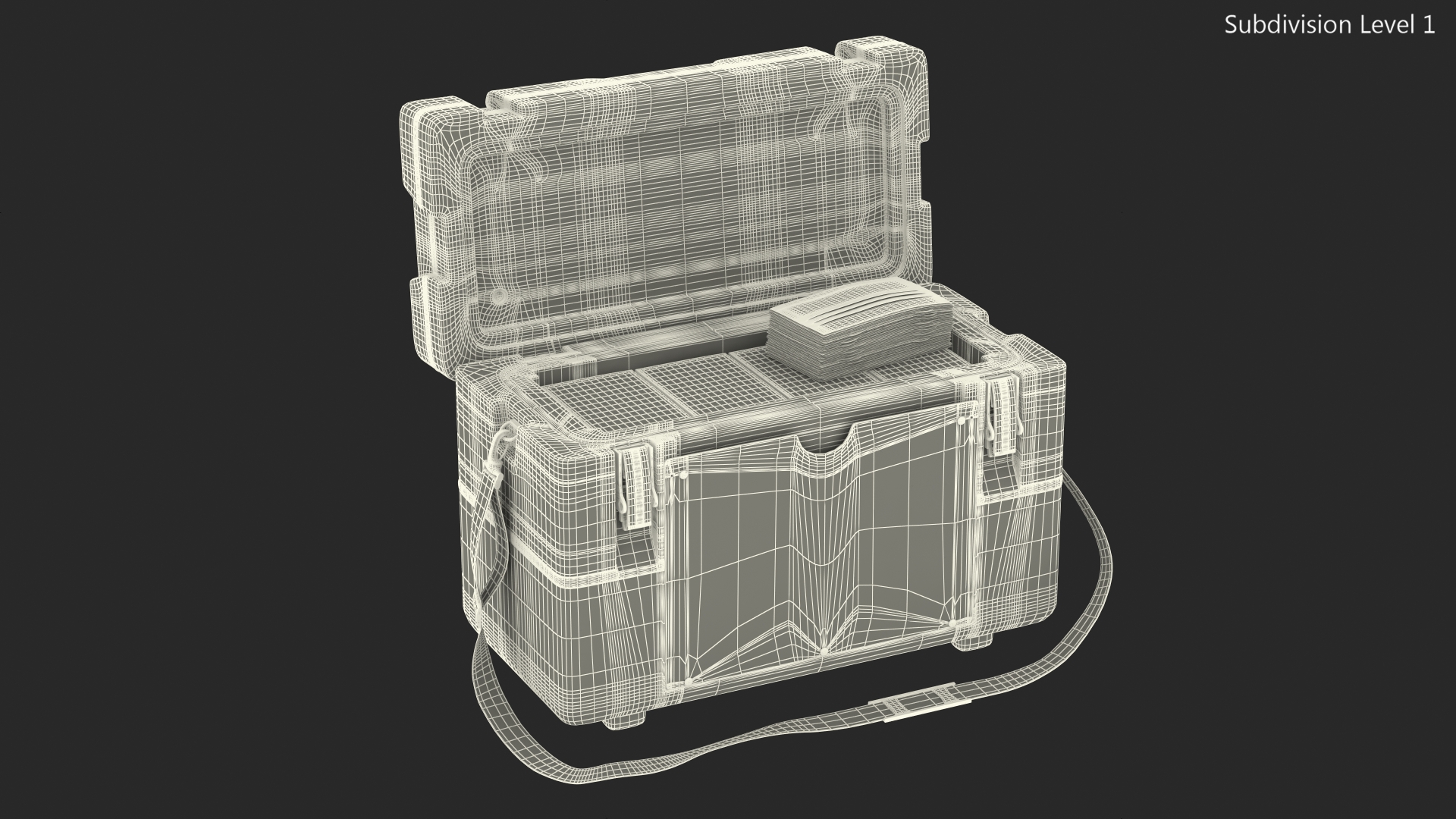3D model Open Transport Box With Covid Tests and Masks