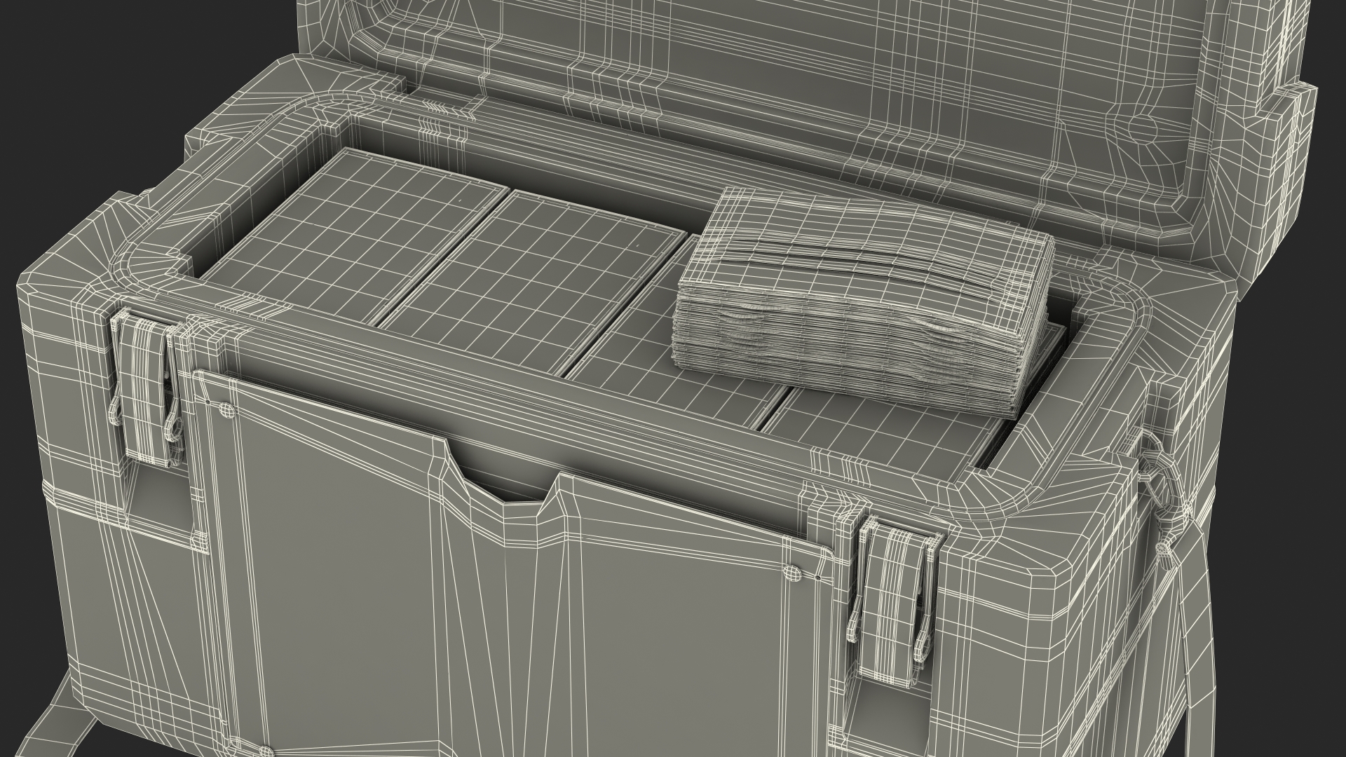 3D model Open Transport Box With Covid Tests and Masks