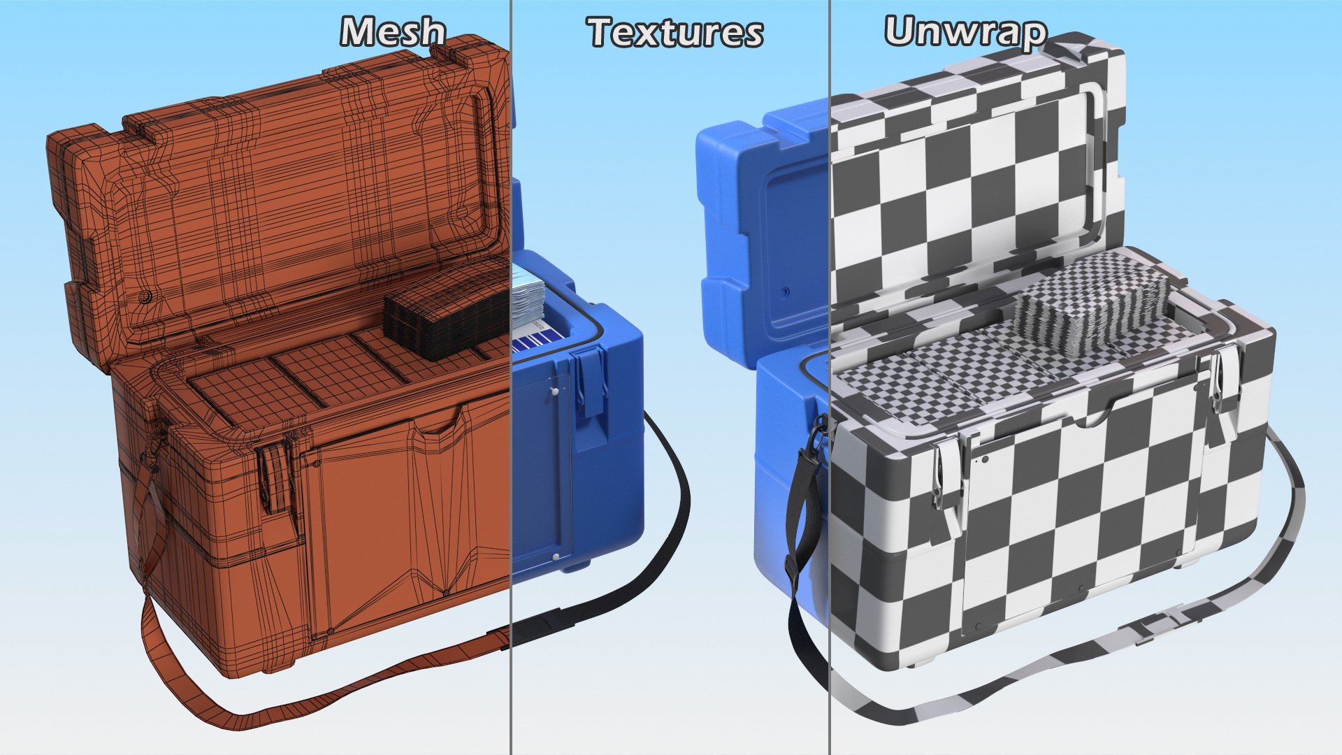 3D model Open Transport Box With Covid Tests and Masks