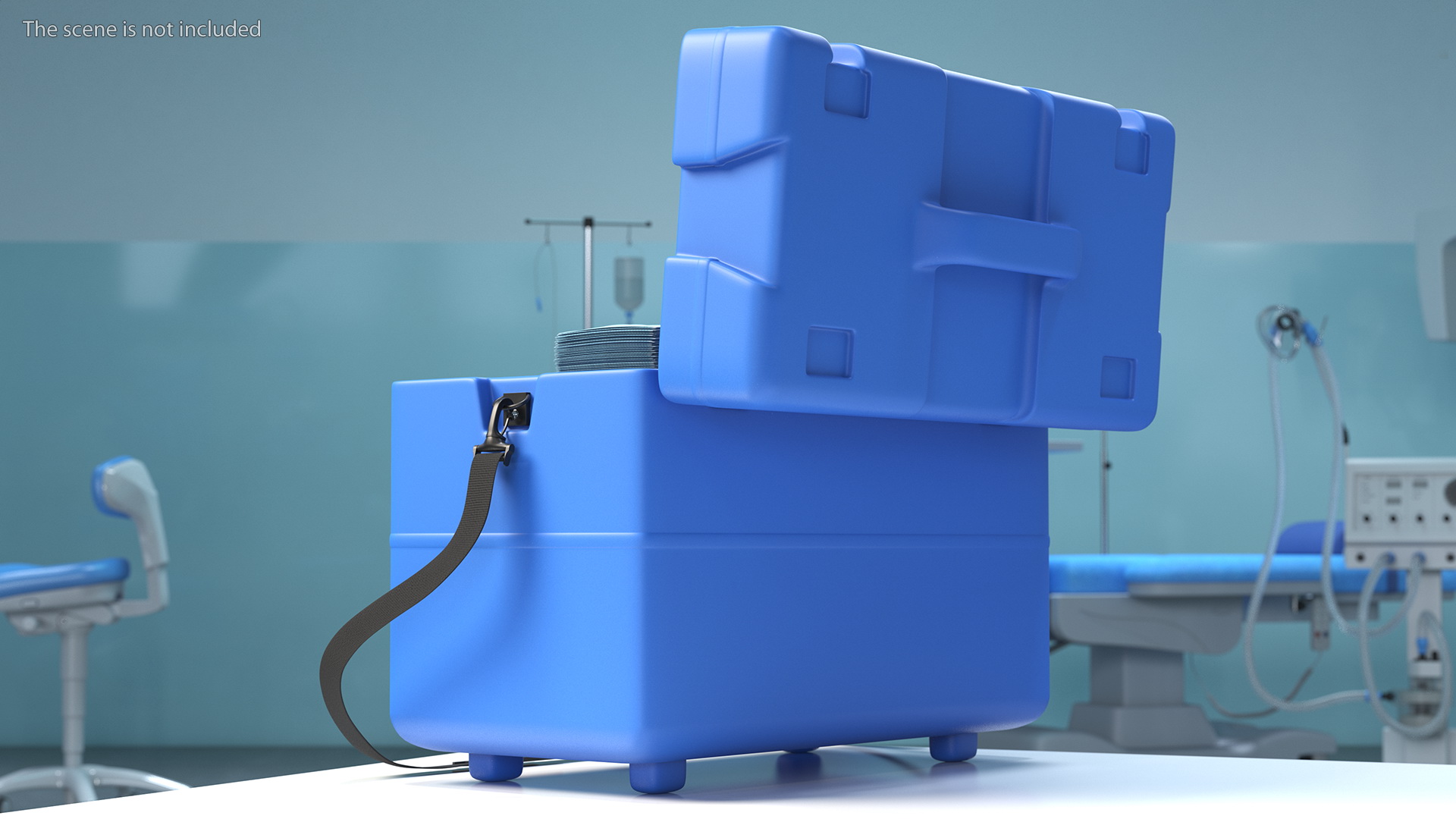 3D model Open Transport Box With Covid Tests and Masks