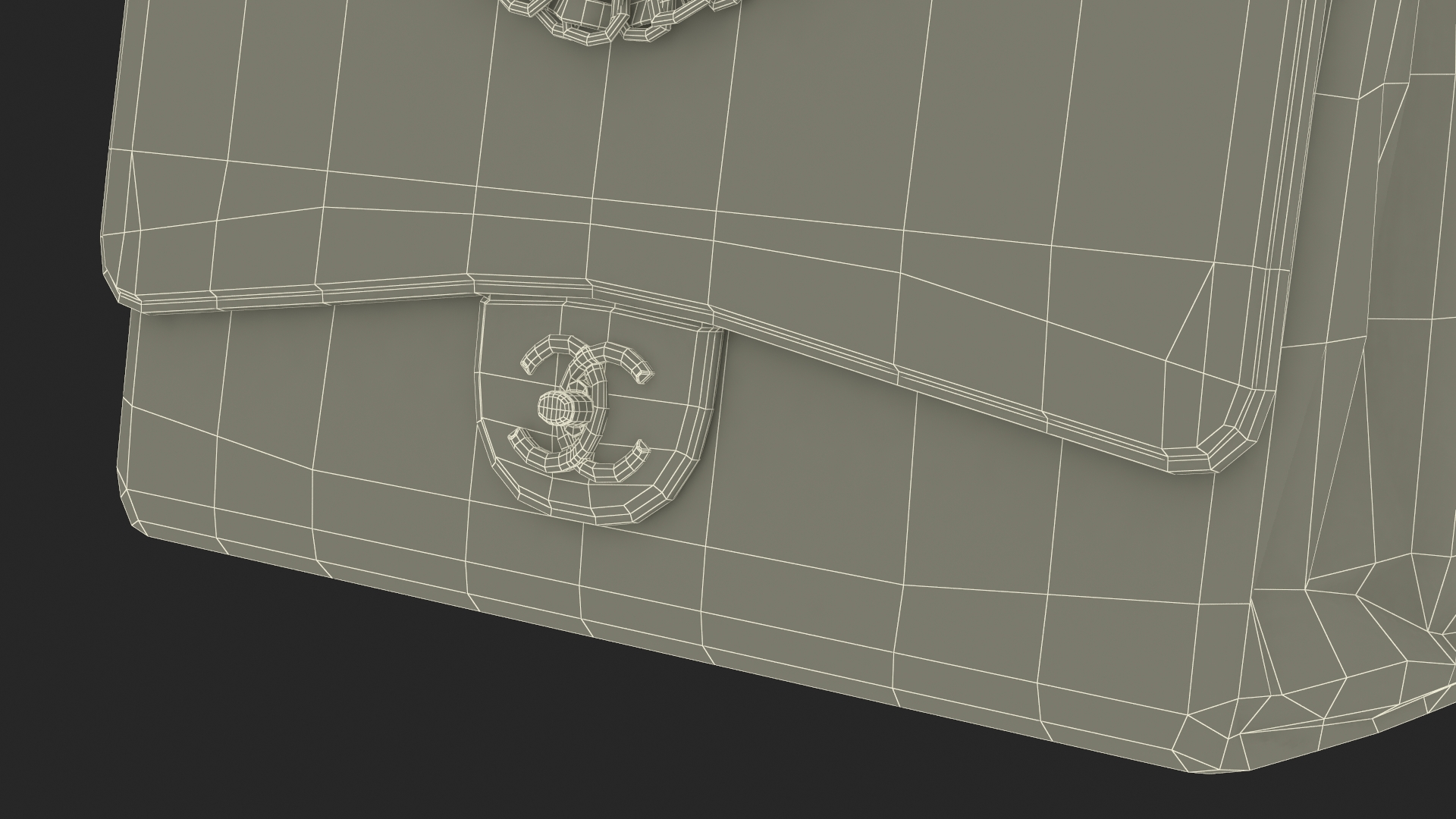 3D model Chanel Classic Handbag Black Grained Calfskin