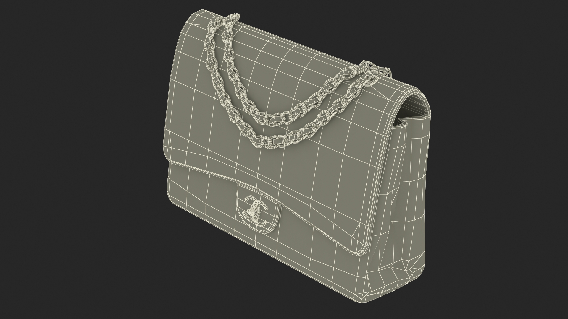 3D model Chanel Classic Handbag Black Grained Calfskin
