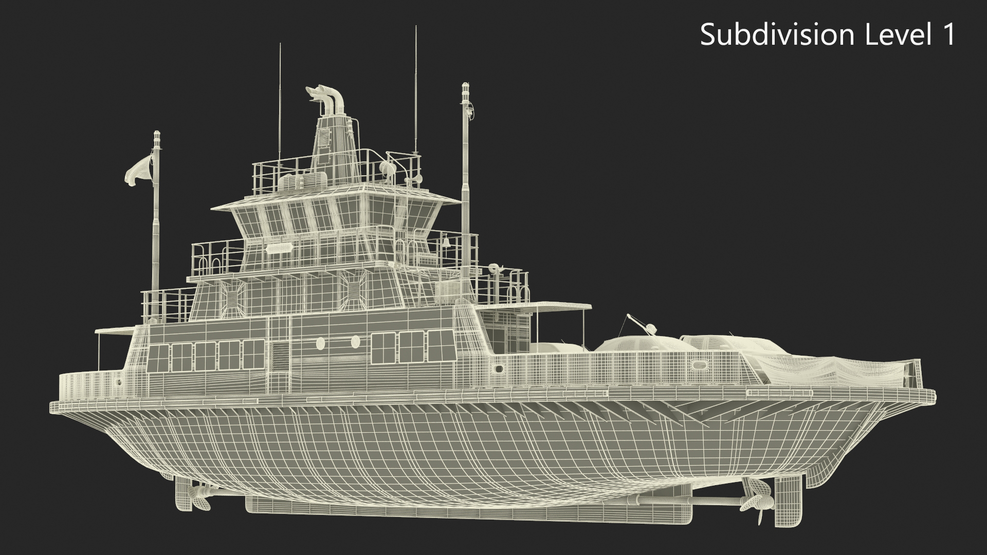 3D Ferry Ship with Vehicle model