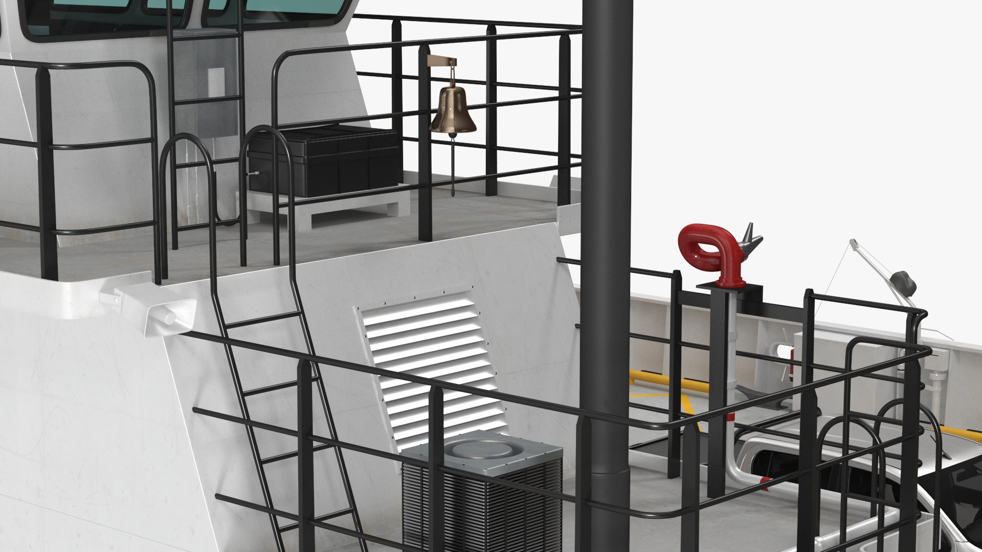 3D Ferry Ship with Vehicle model