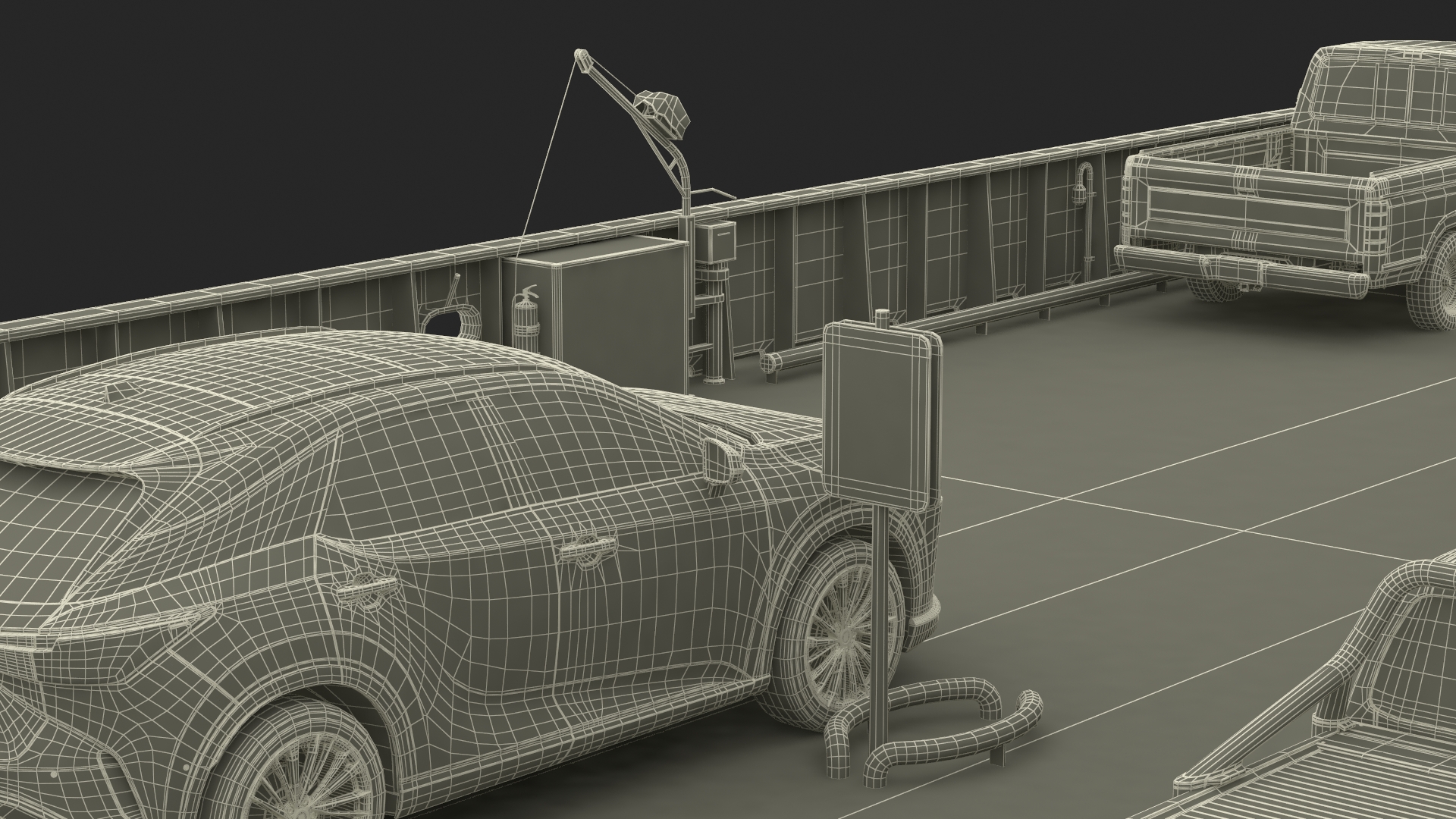 3D Ferry Ship with Vehicle model