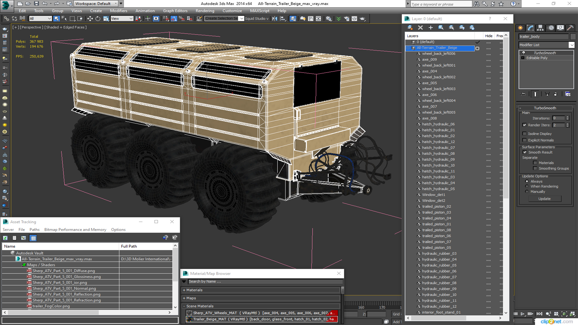 3D model All-Terrain Trailer Beige