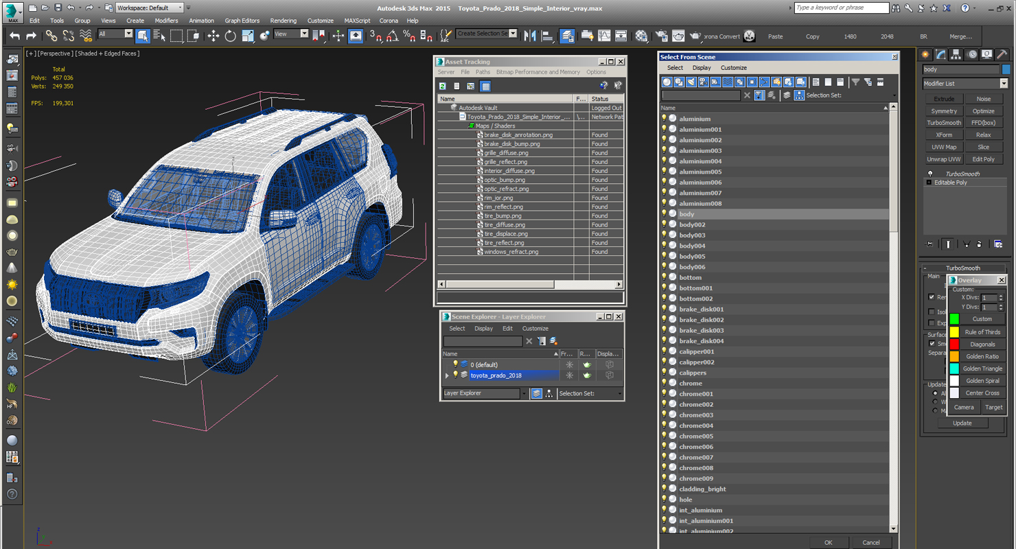 3D Toyota Prado 2018 Simple Interior model