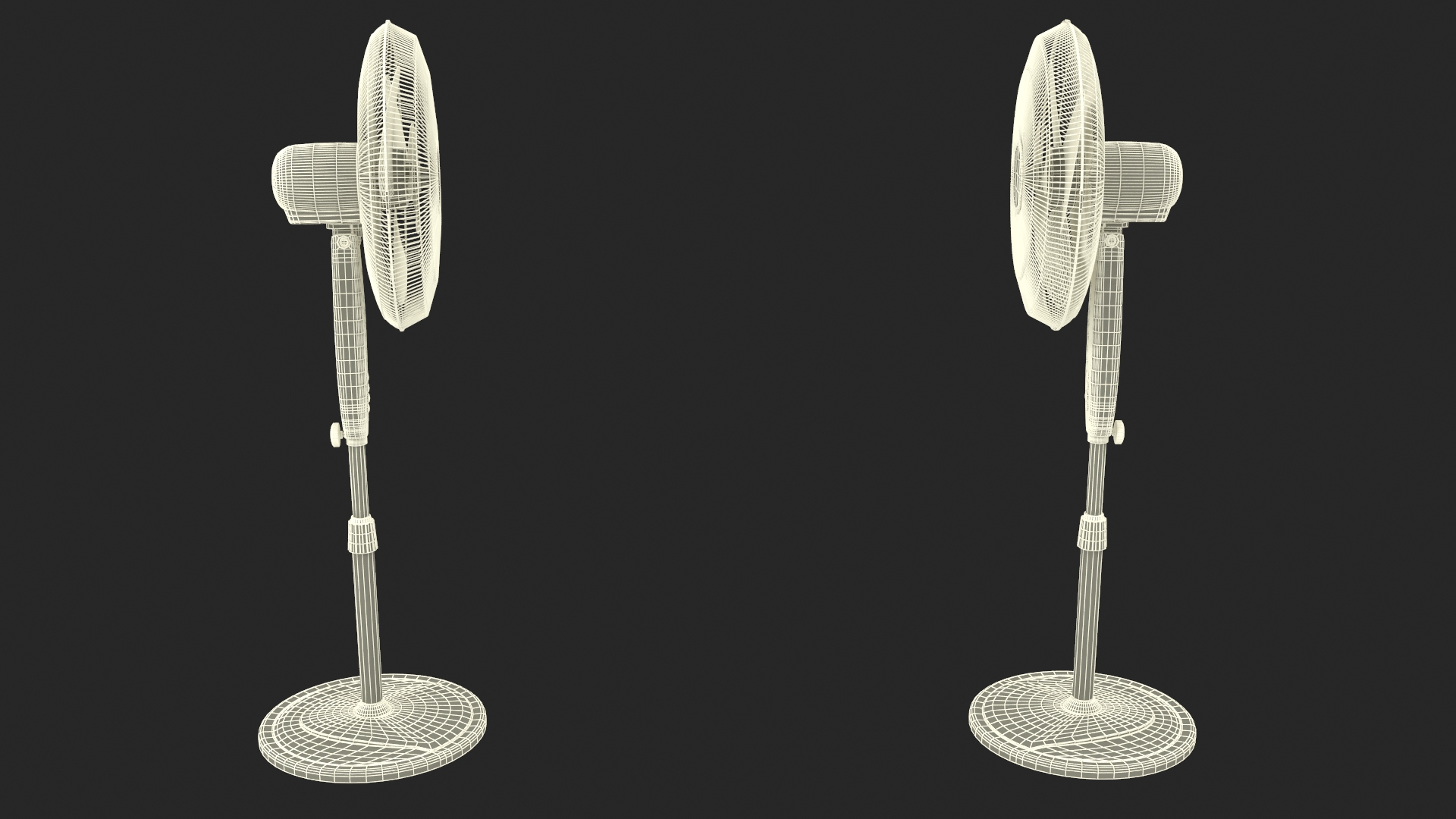 3D Pedestal Honeywell Fan White model