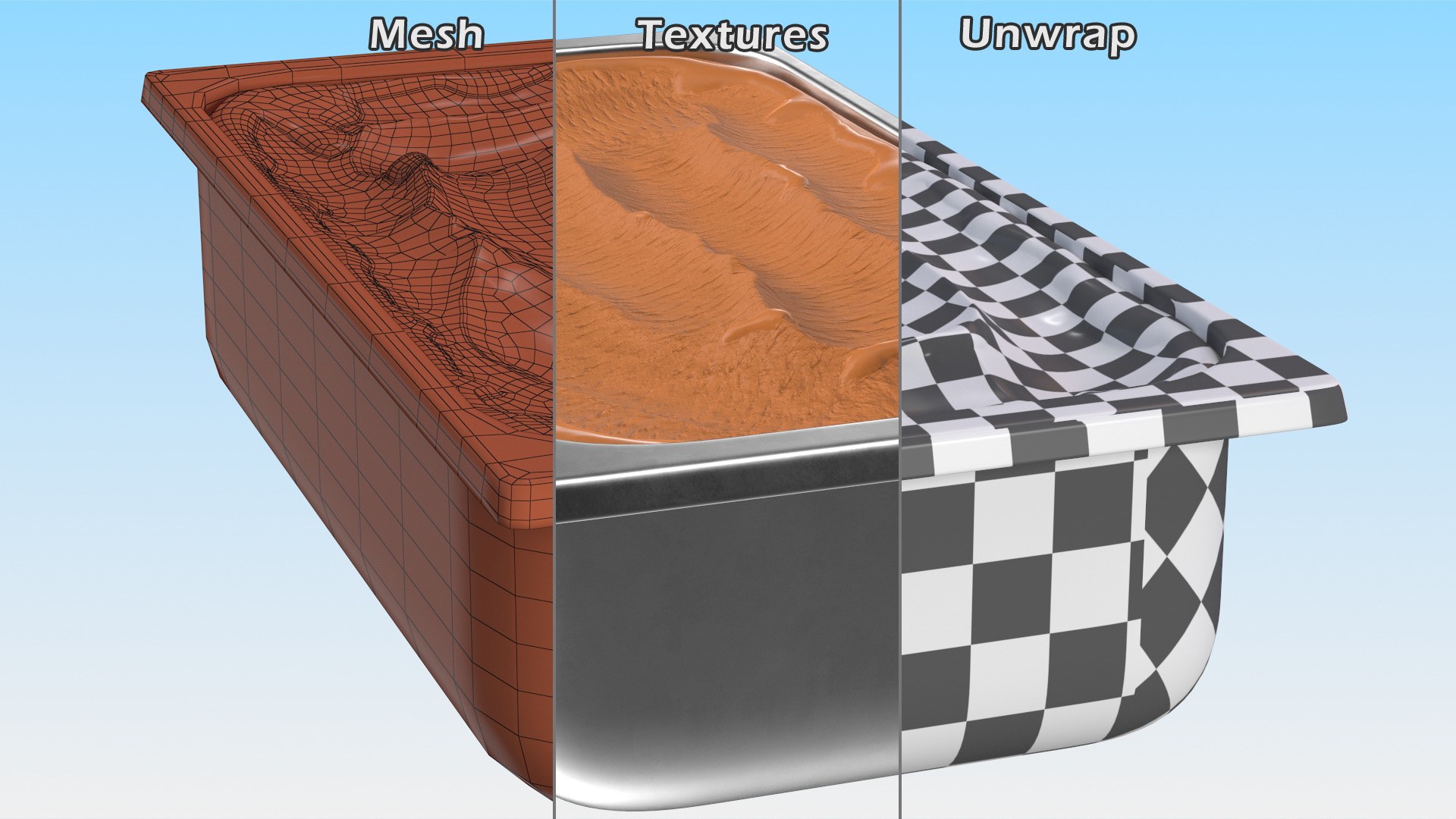 Chocolate Ice Cream Tray 3D model