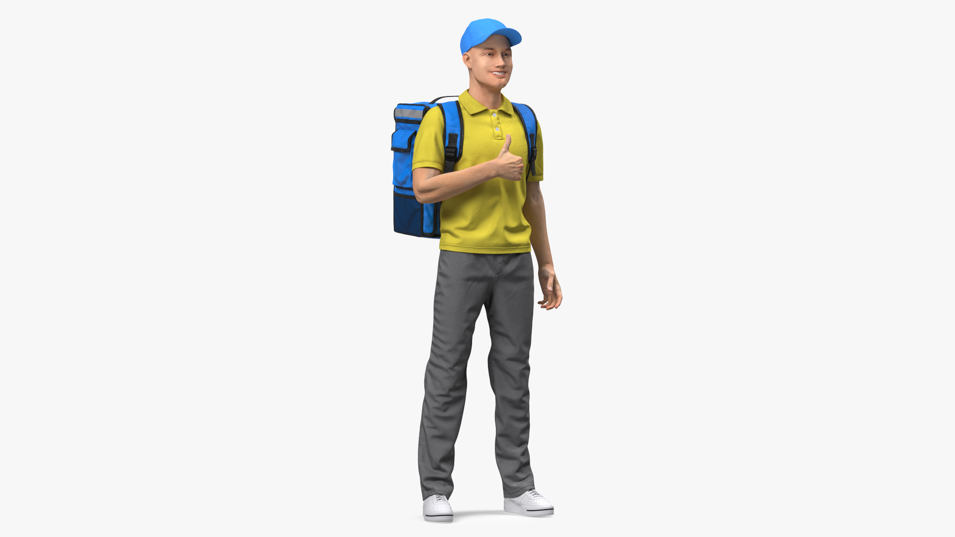 Delivery Man Thumbs Up Pose 3D
