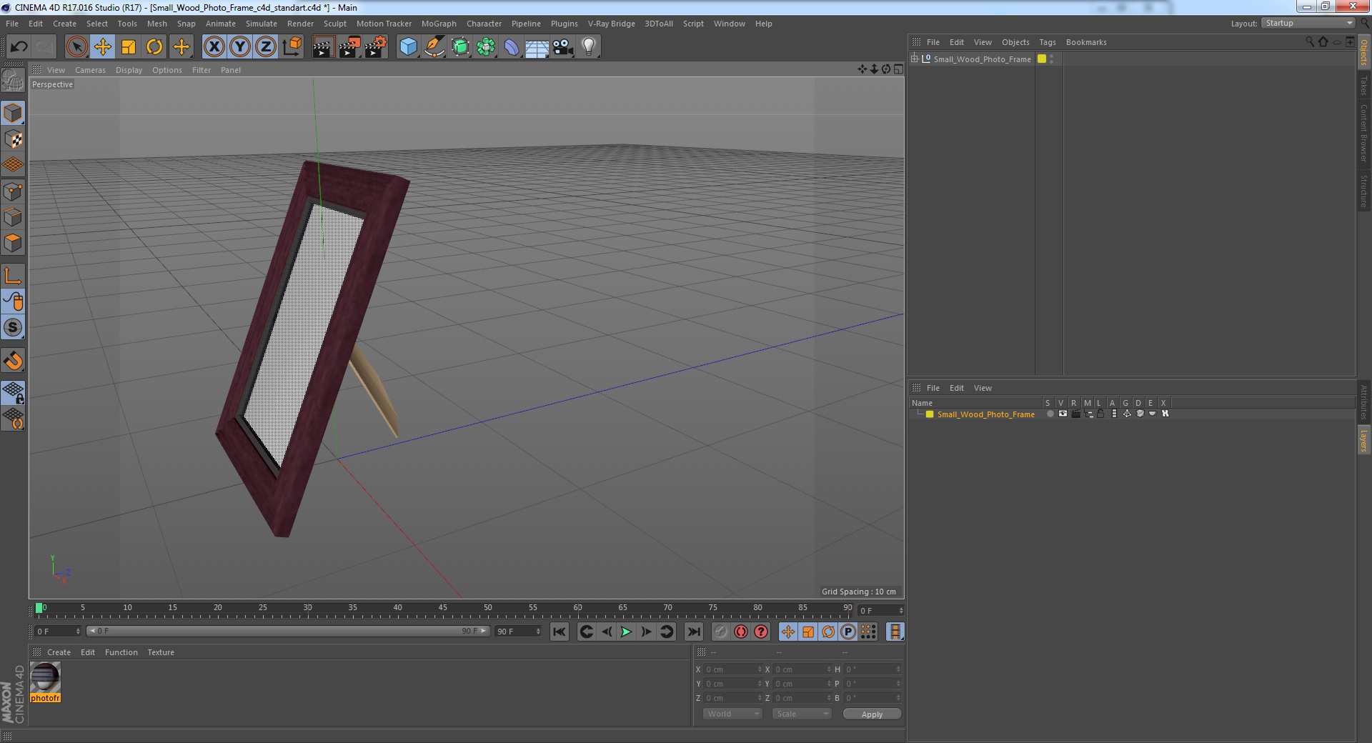 Small Wood Photo Frame 3D