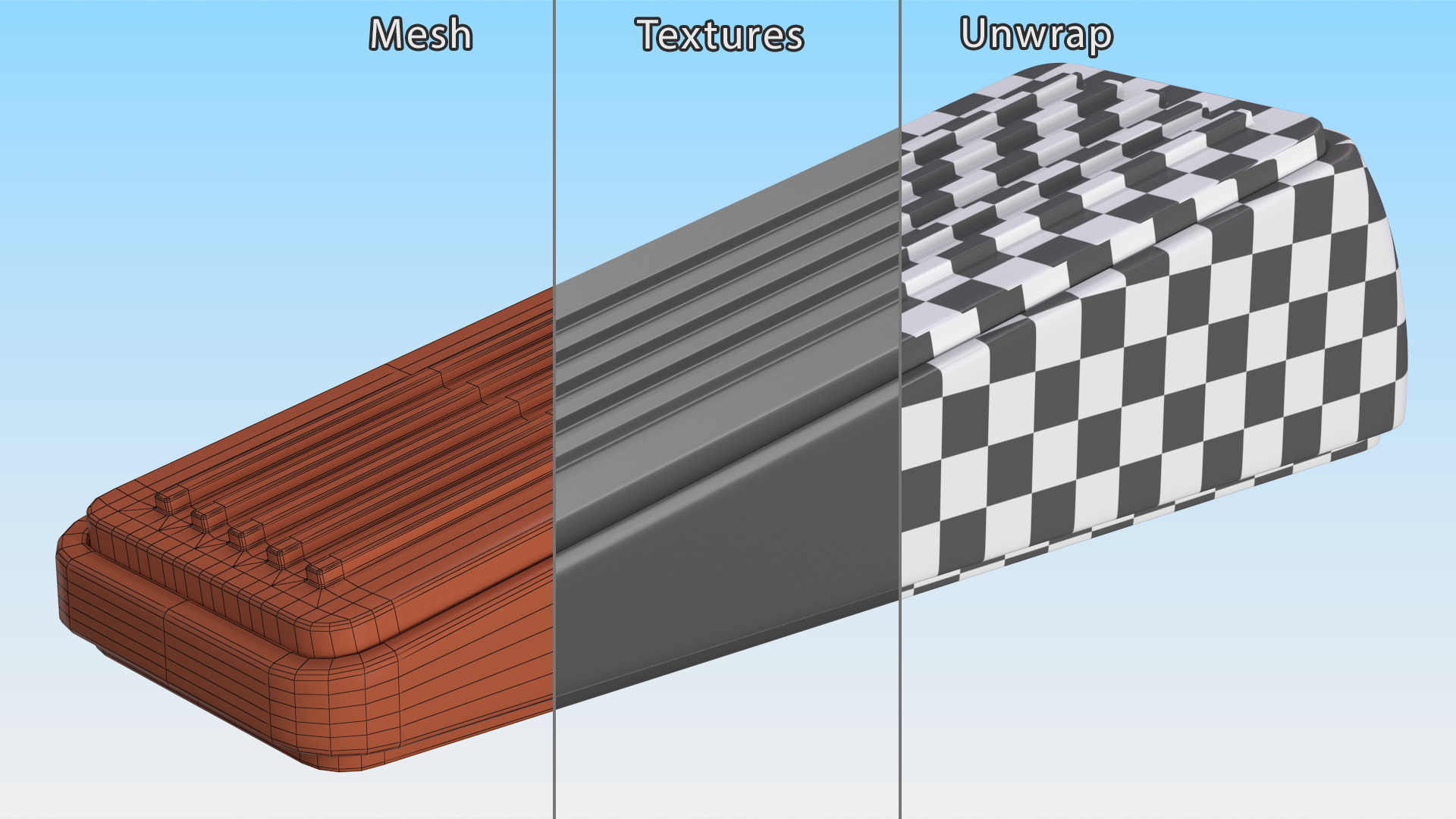 3D Heavy Duty Door Stop Wedge Grey