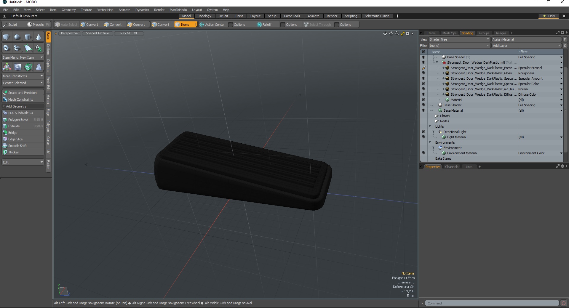 3D Heavy Duty Door Stop Wedge Grey