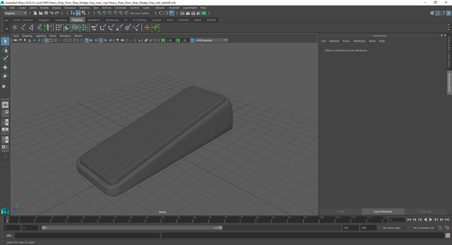 3D Heavy Duty Door Stop Wedge Grey