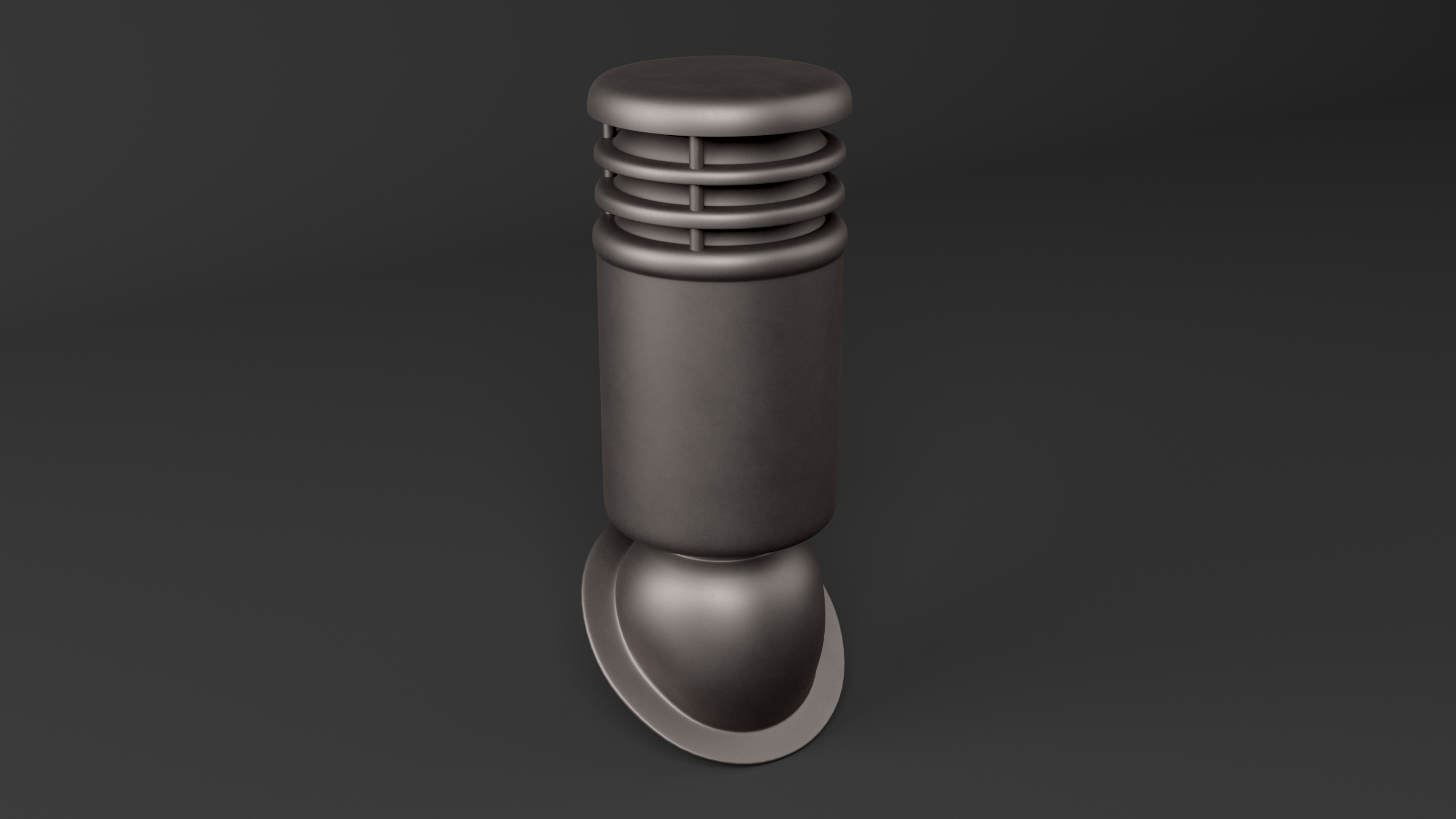 3D Designer Black Round Metal Chimney Corner Base