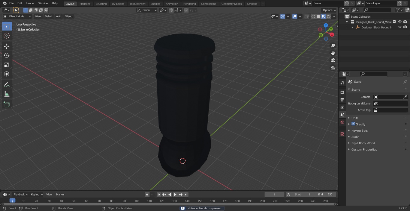 3D Designer Black Round Metal Chimney Corner Base