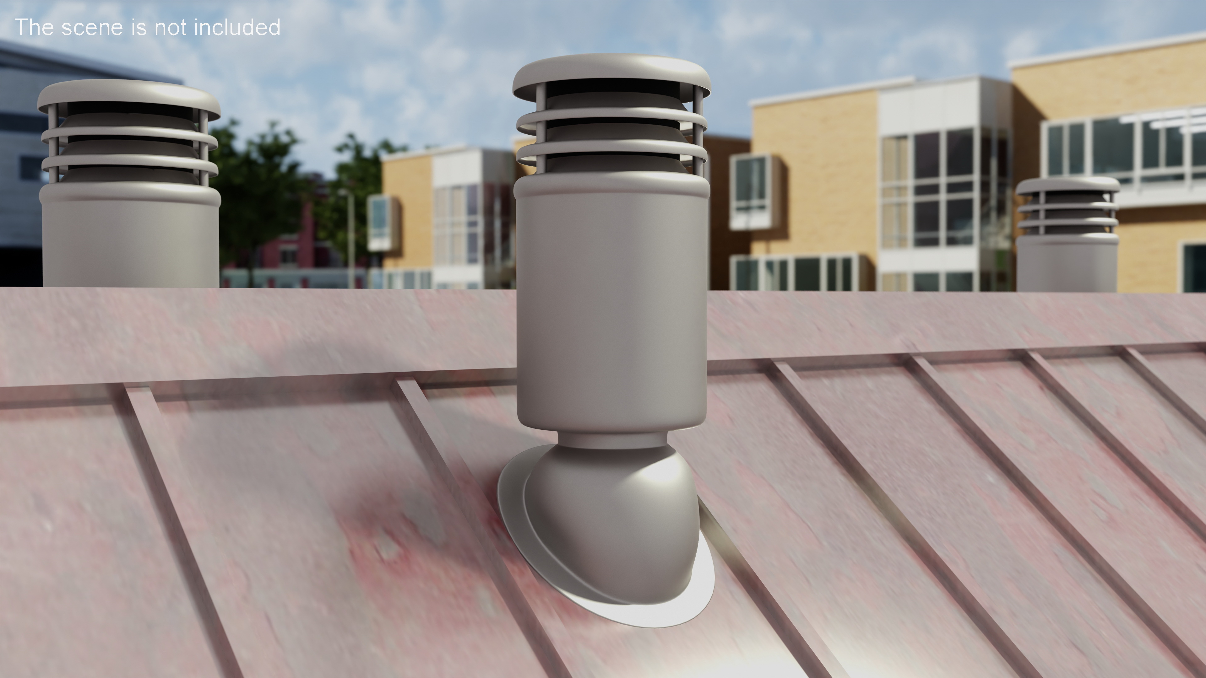 3D Designer Black Round Metal Chimney Corner Base