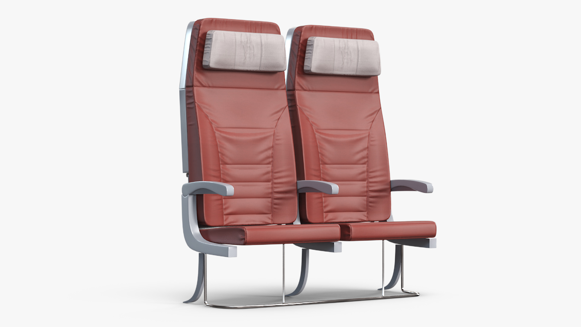 Twin Aircraft Passenger Seats 3D model