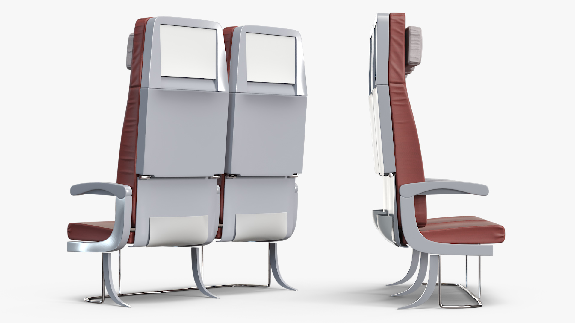 Twin Aircraft Passenger Seats 3D model
