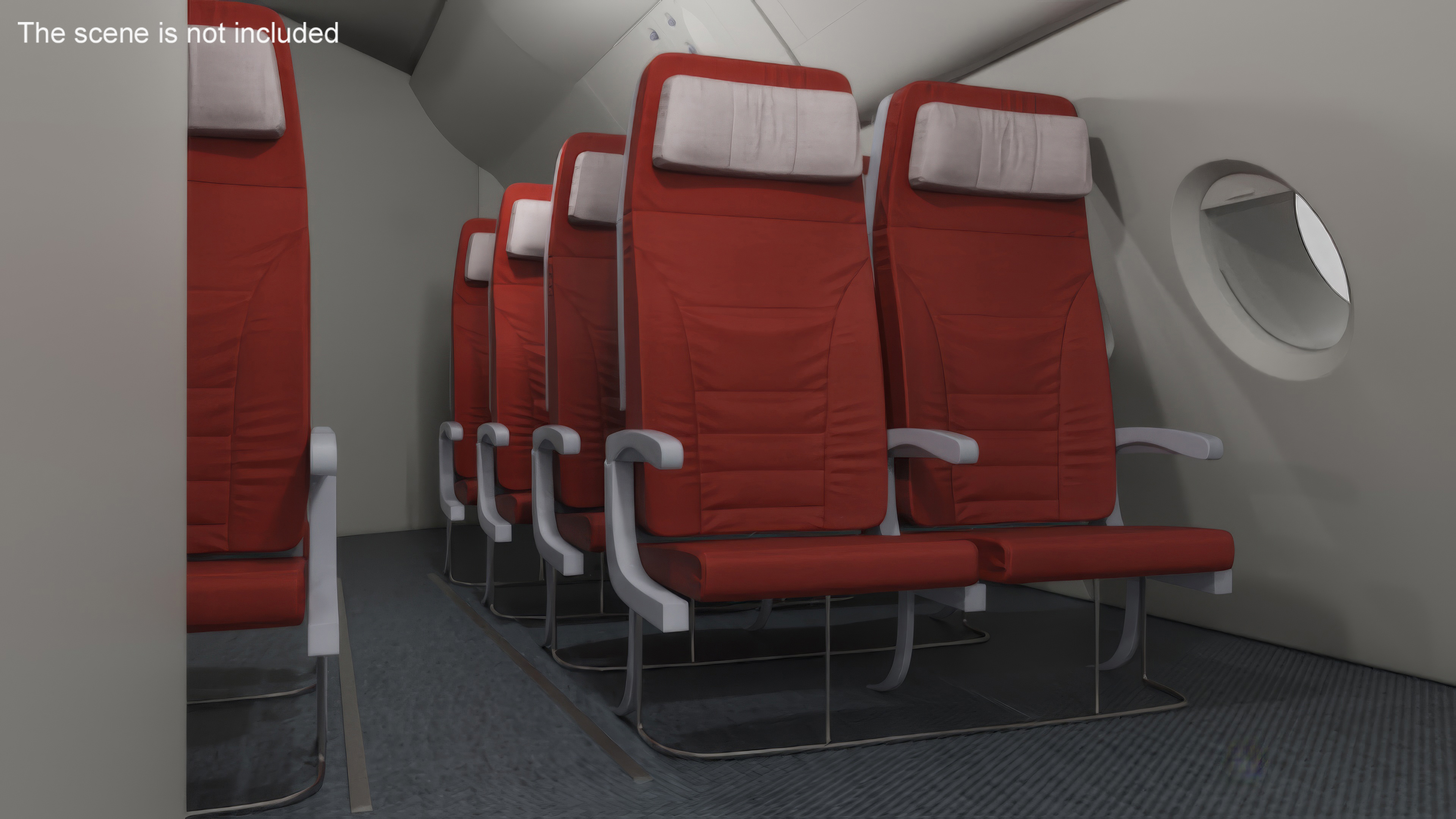 Twin Aircraft Passenger Seats 3D model