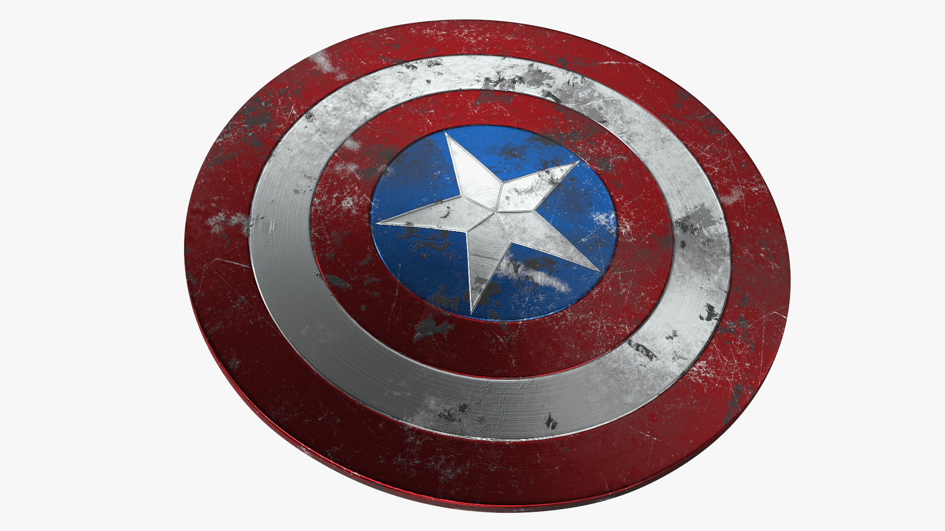 Captain America Attack Pose in Shabby Suit 3D