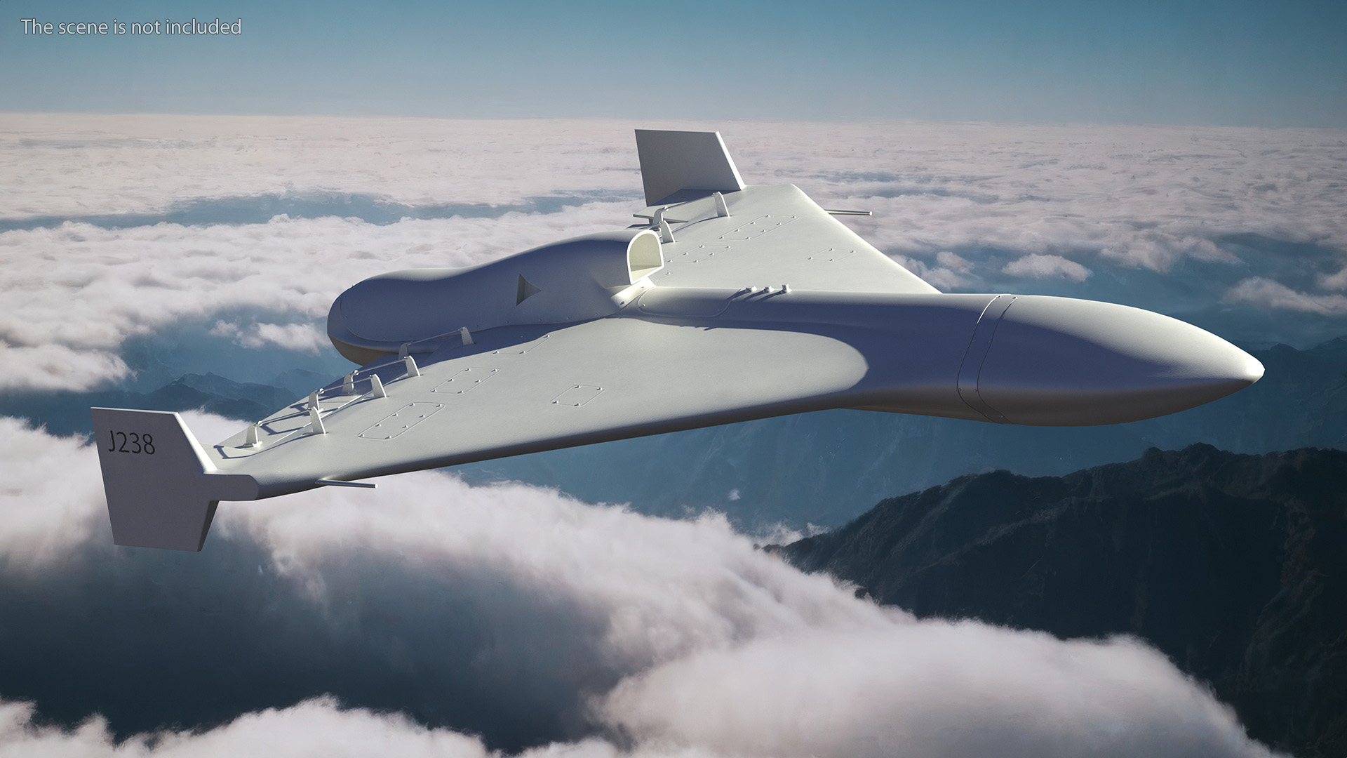 3D Kamikaze Drone Shahed 238 White