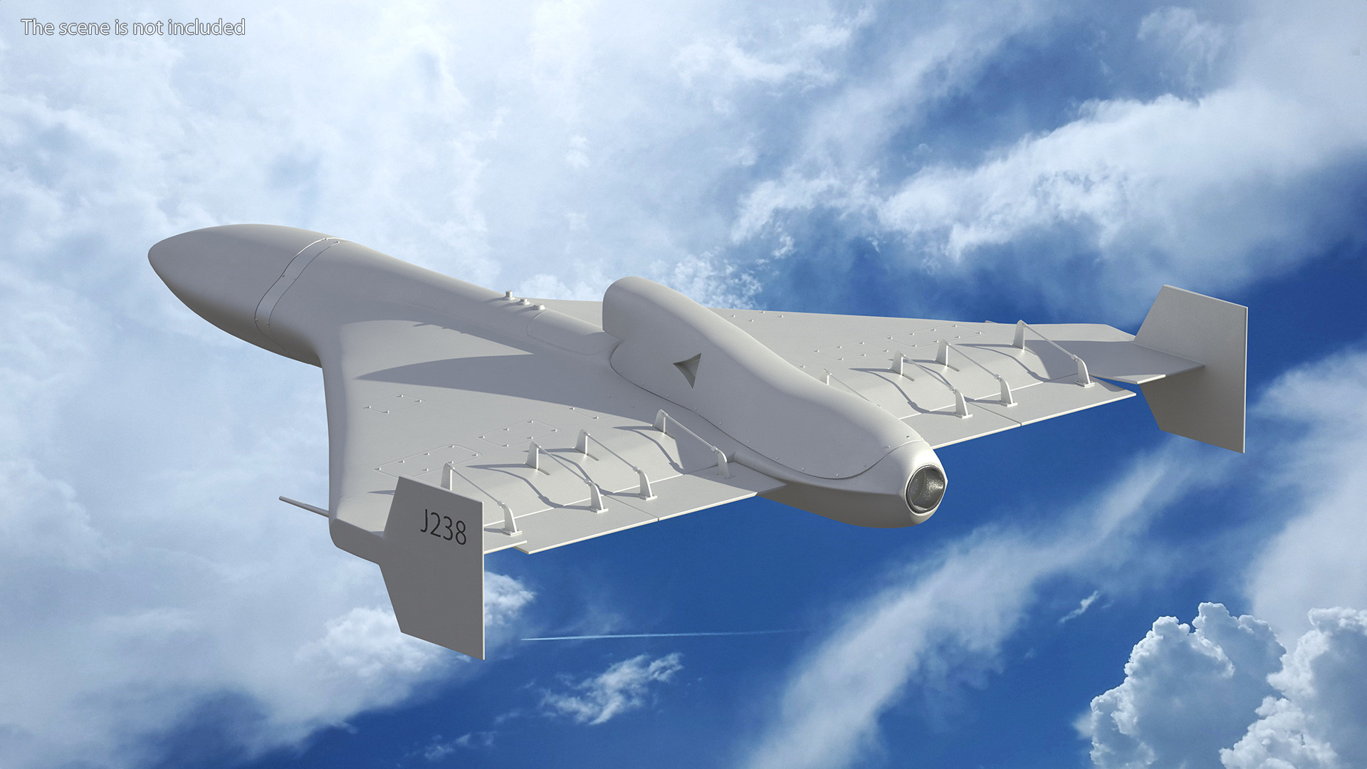 3D Kamikaze Drone Shahed 238 White