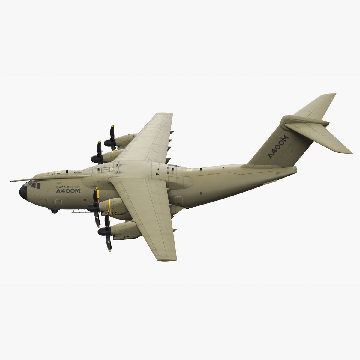 3D Airbus Atlas Military Transport Green Rigged for Cinema 4D model