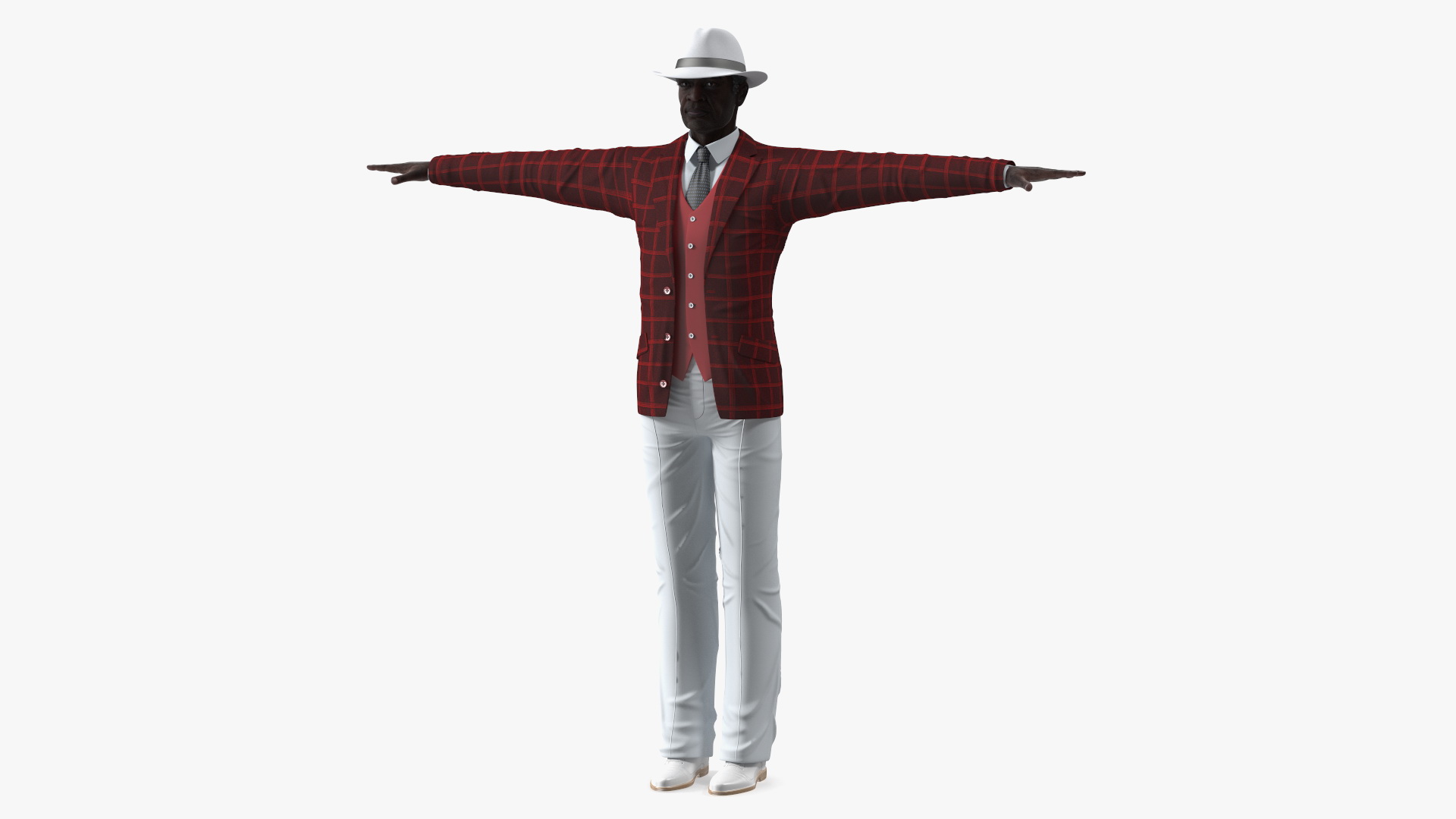 Black Old Gentleman Party Outfit T-Pose 3D model