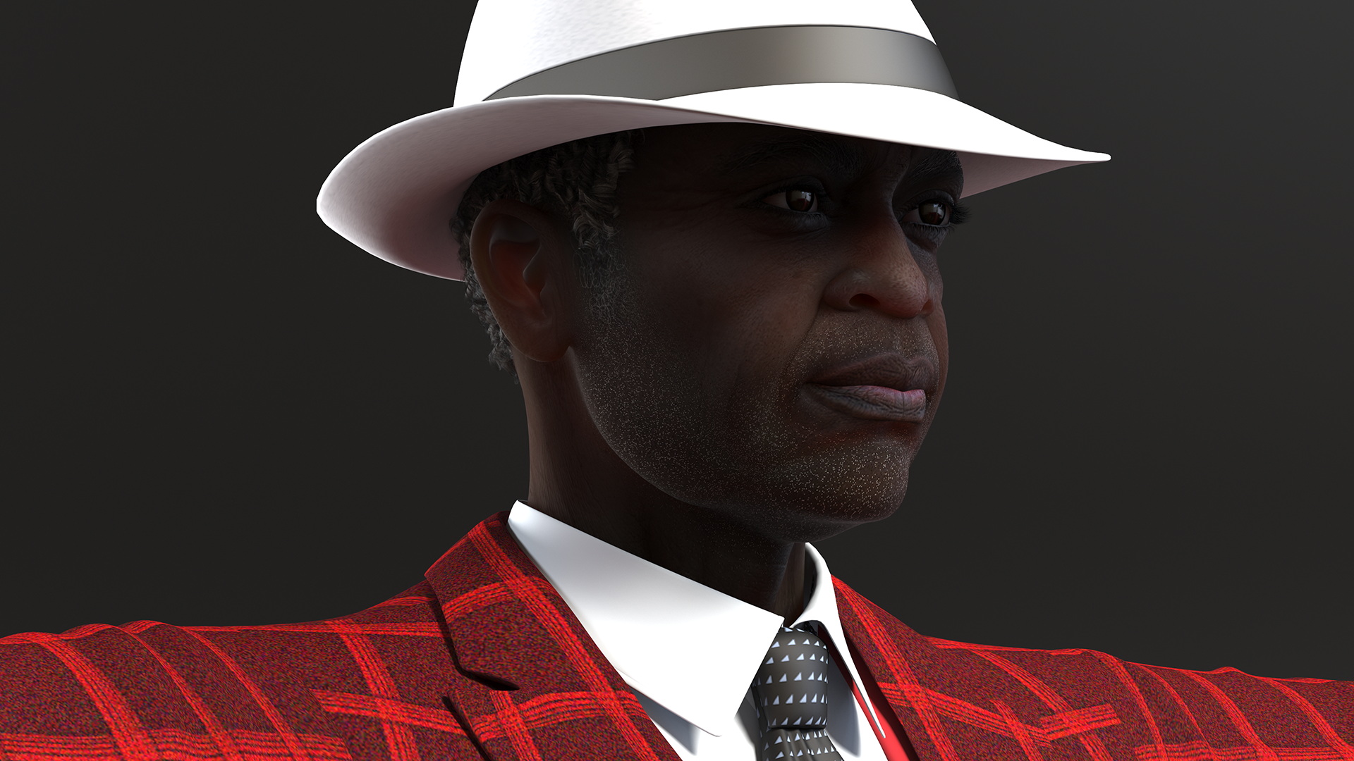 Black Old Gentleman Party Outfit T-Pose 3D model