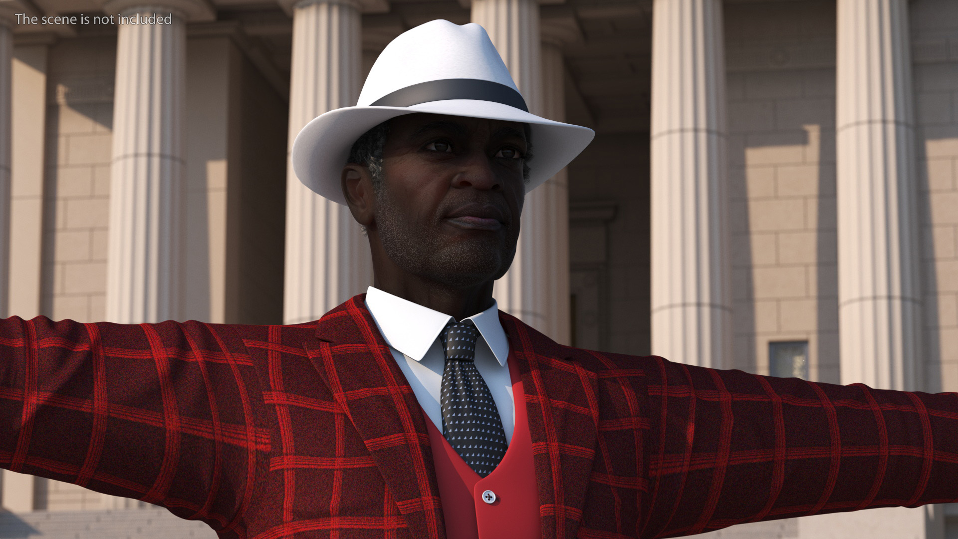 Black Old Gentleman Party Outfit T-Pose 3D model