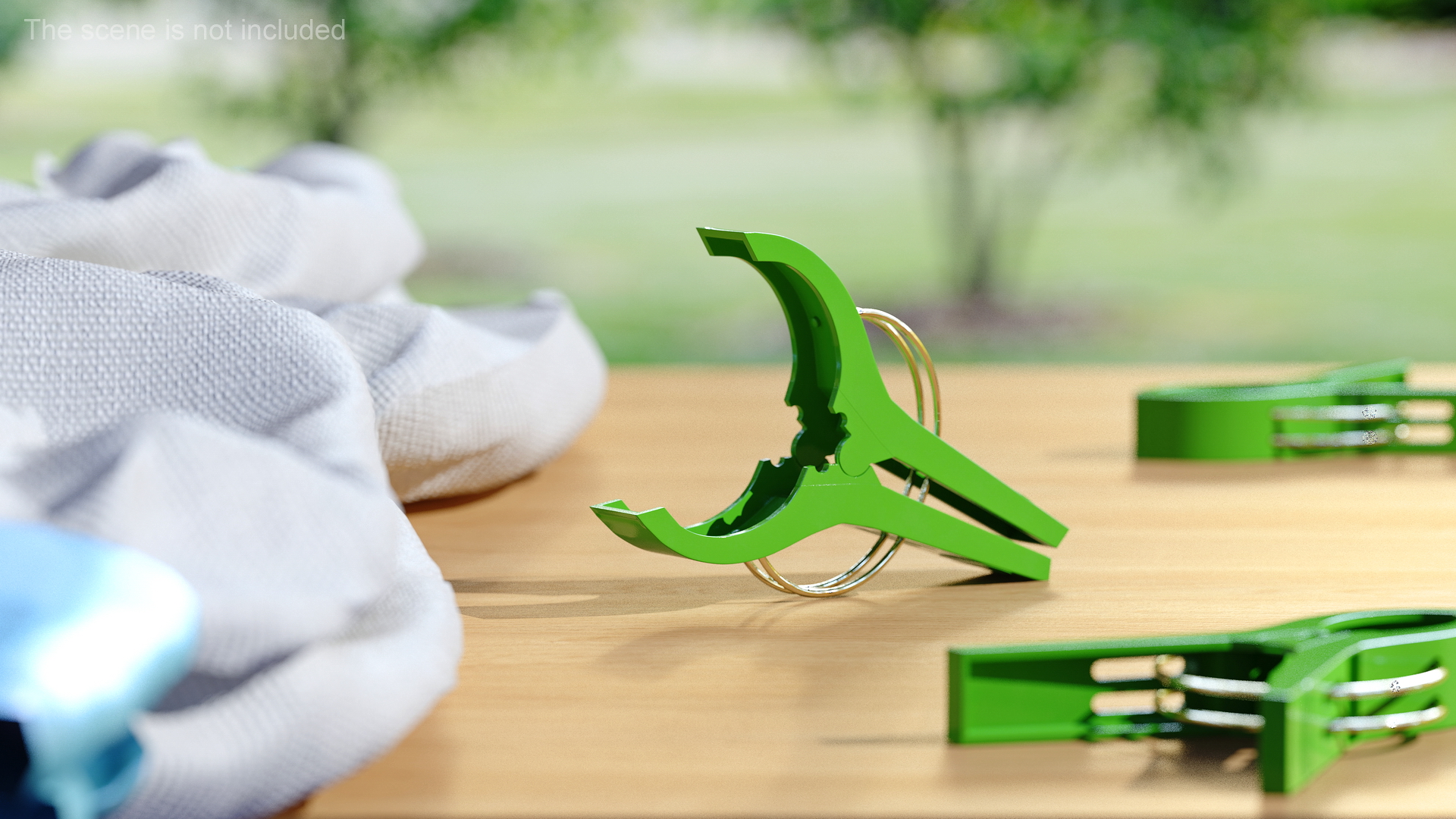 3D model Laundry Peg Green Plastic Open