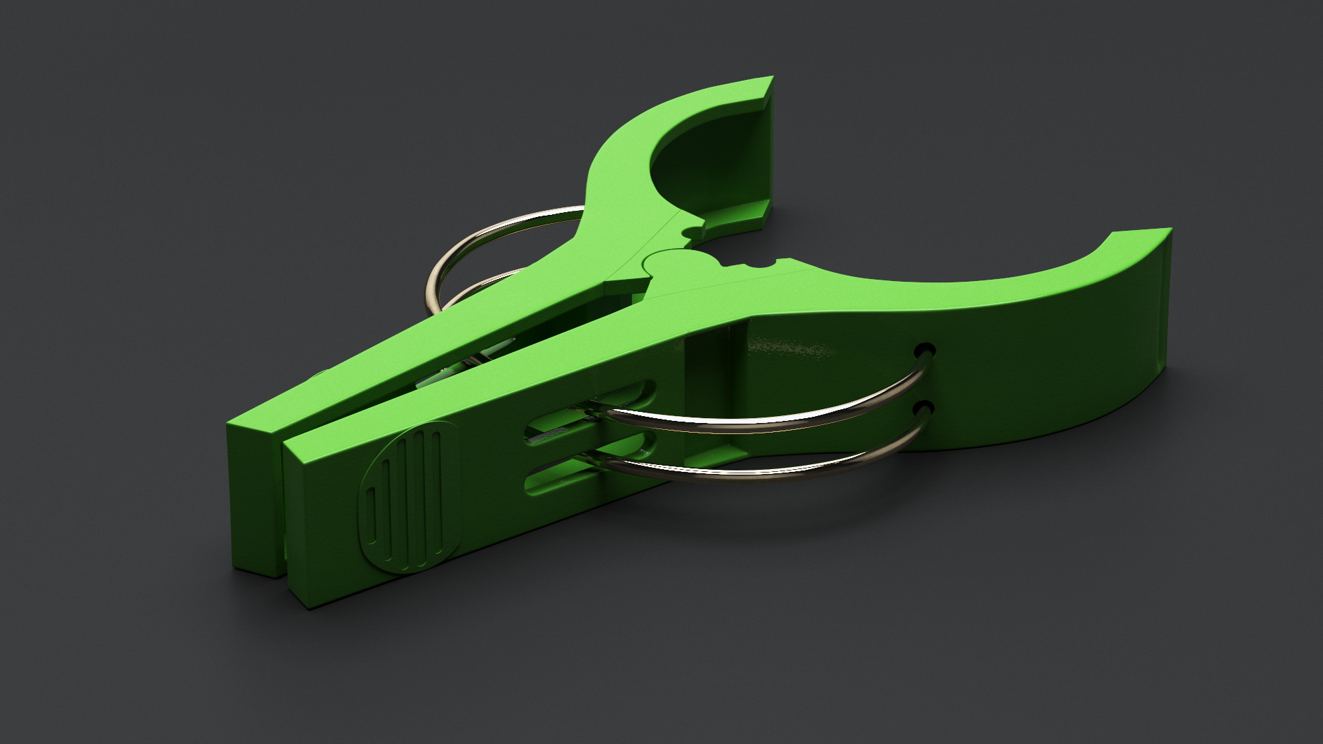 3D model Laundry Peg Green Plastic Open