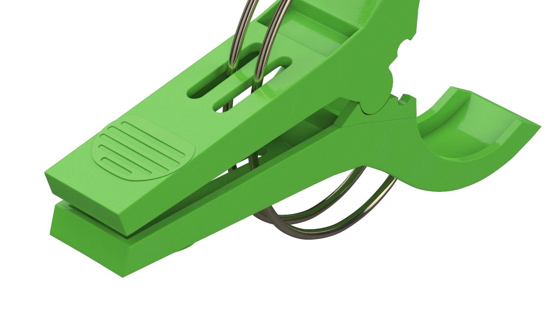 3D model Laundry Peg Green Plastic Open