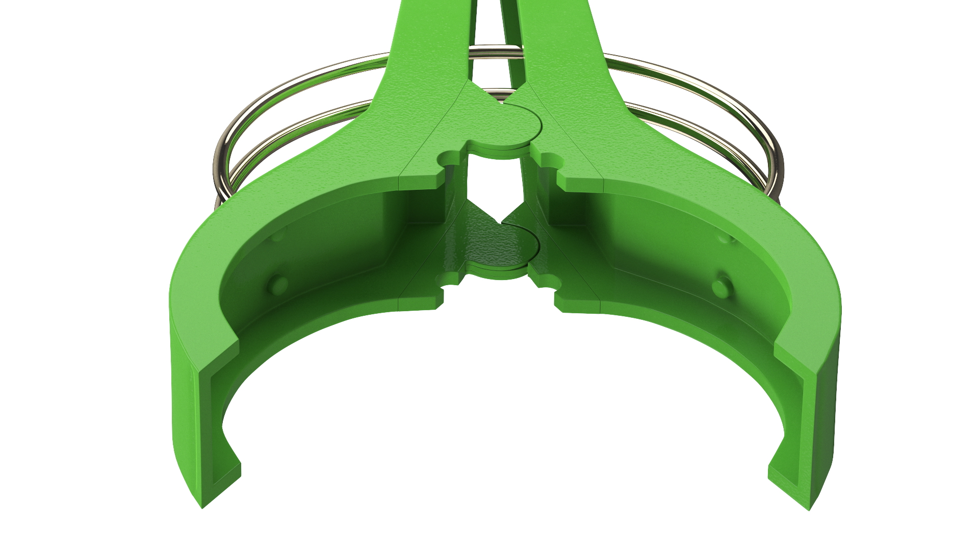 3D model Laundry Peg Green Plastic Open