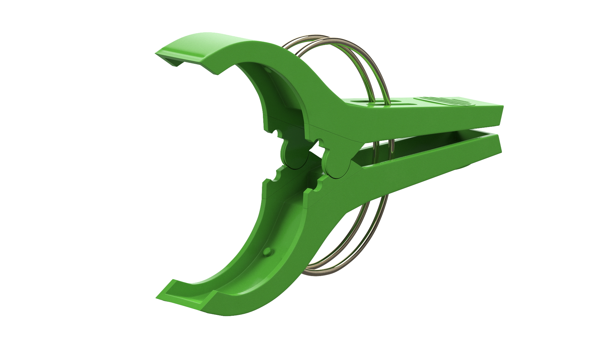 3D model Laundry Peg Green Plastic Open