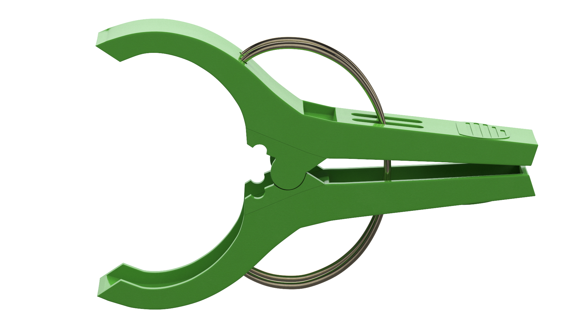 3D model Laundry Peg Green Plastic Open