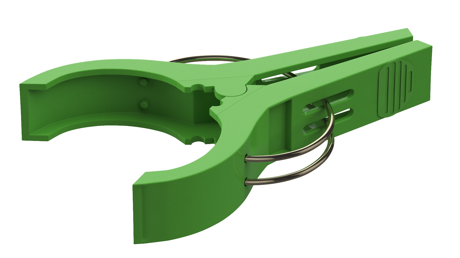 3D model Laundry Peg Green Plastic Open