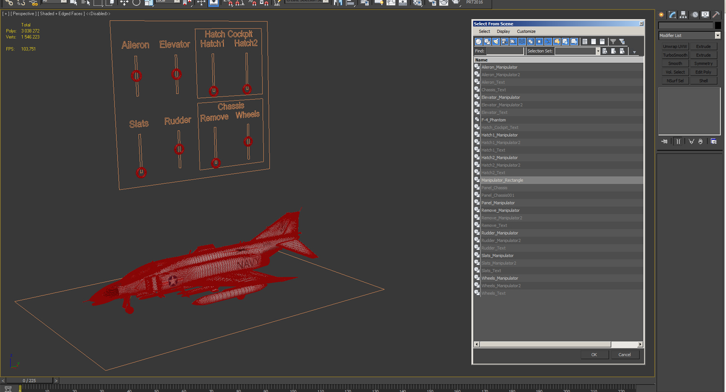 F 4 Phantom II US Navy Rigged 3D model