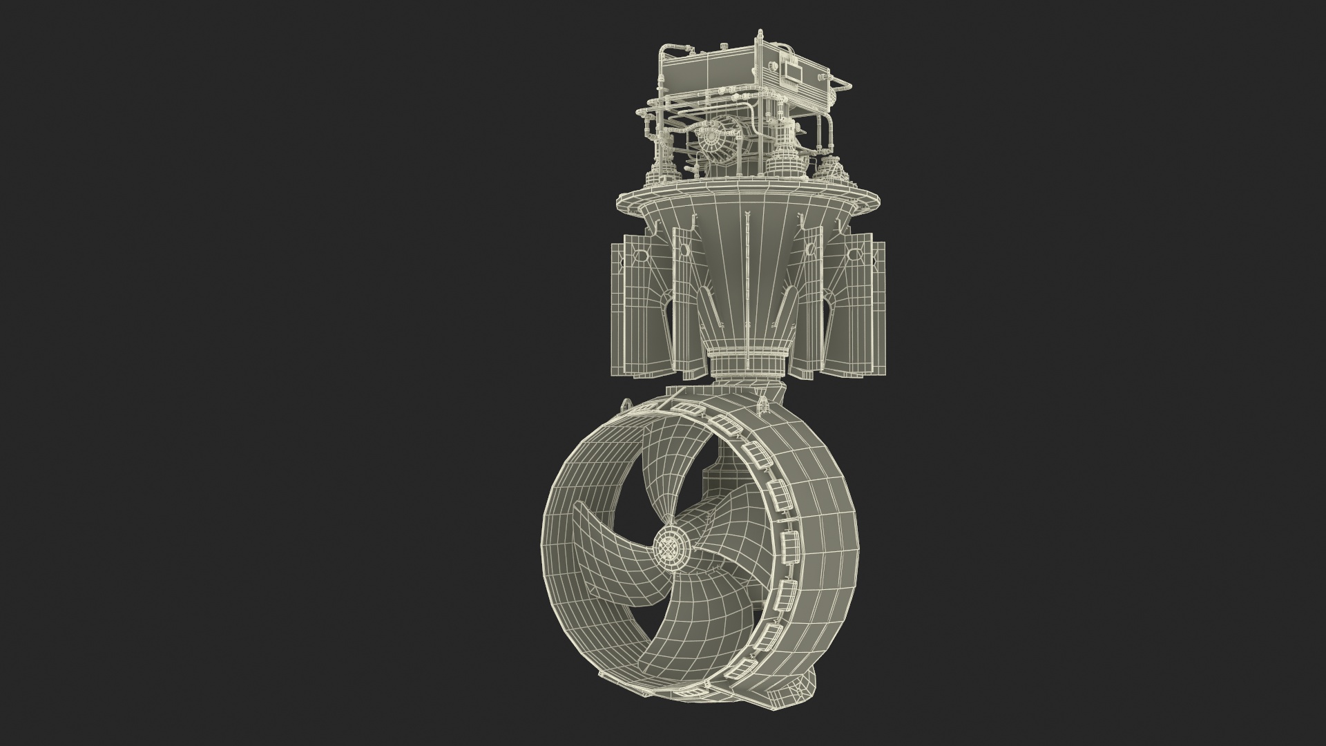 3D Ship Rudder Propeller