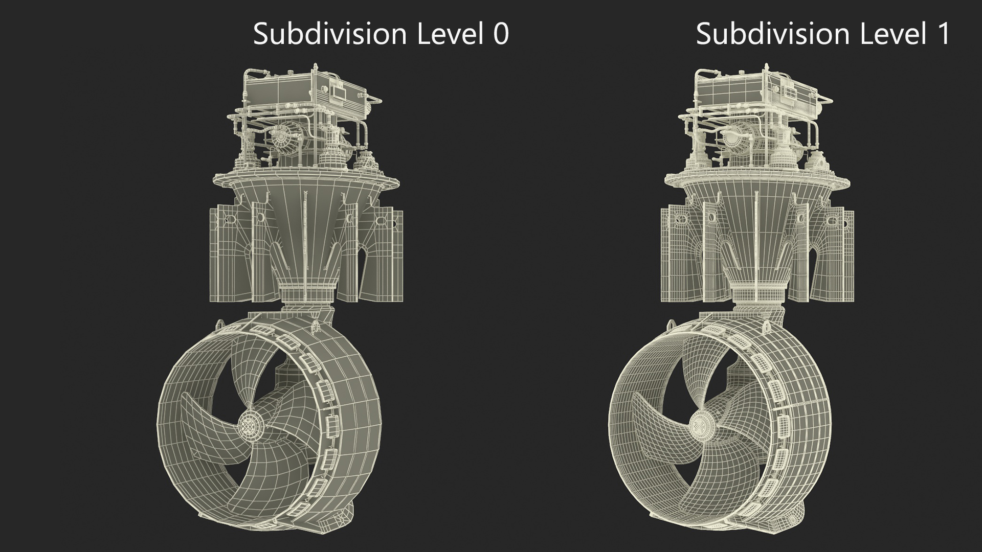 3D Ship Rudder Propeller