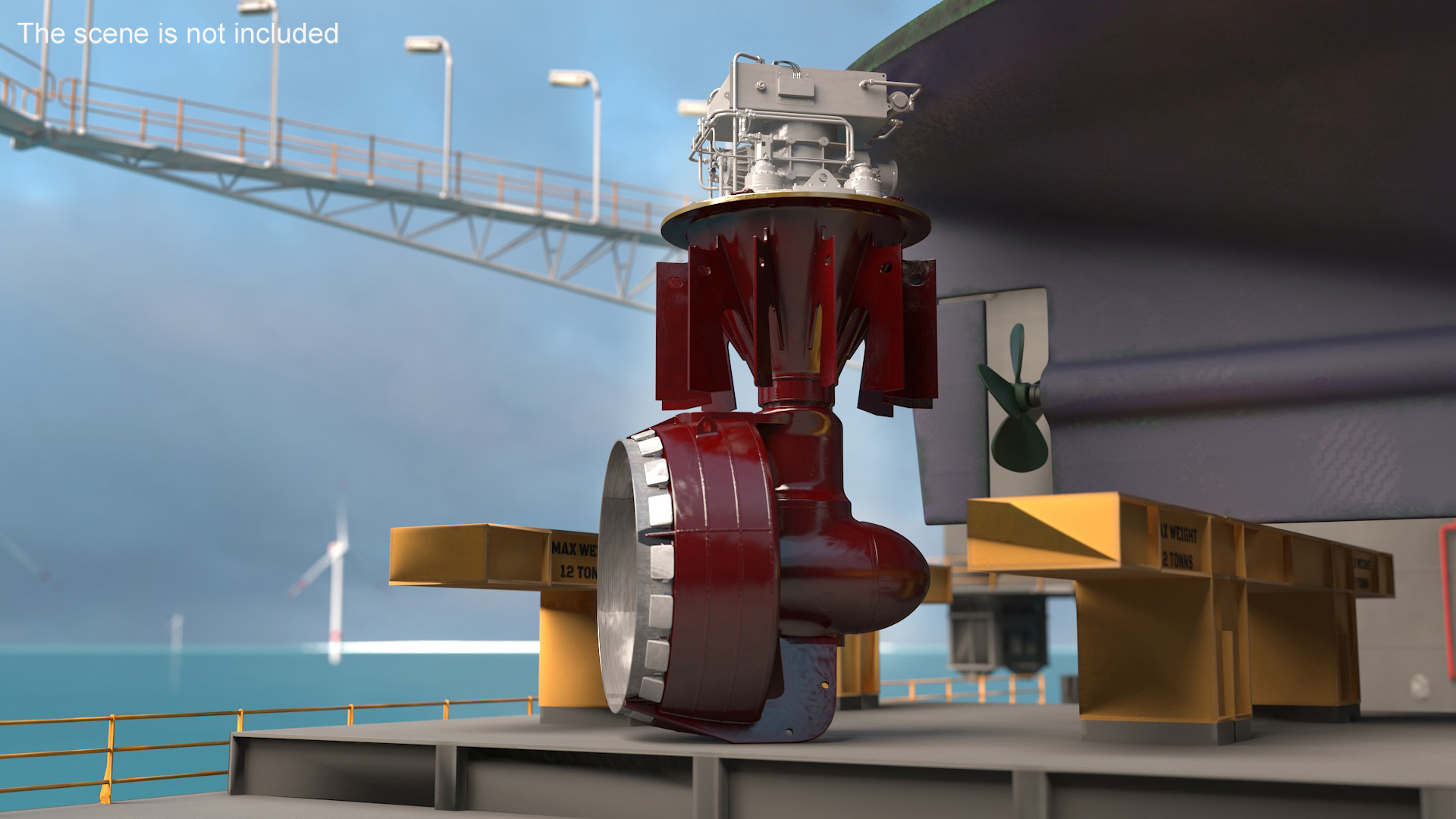 3D Ship Rudder Propeller