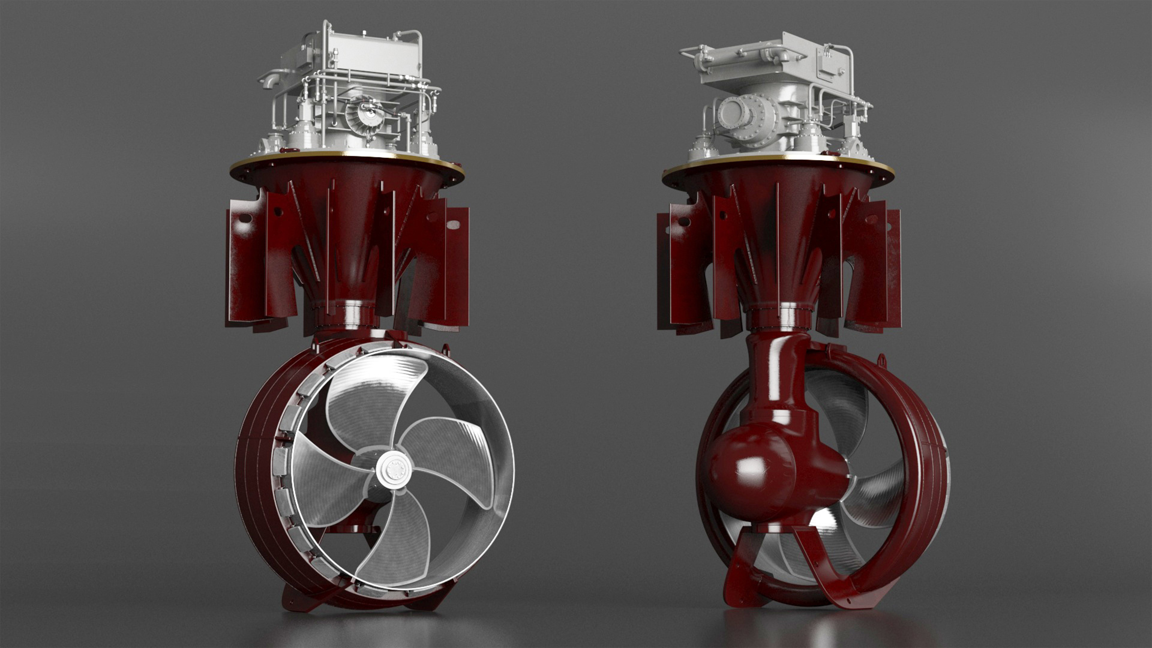 3D Ship Rudder Propeller