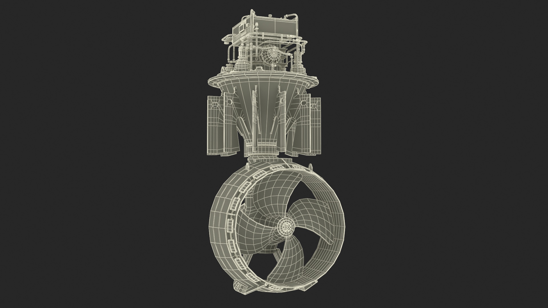 3D Ship Rudder Propeller