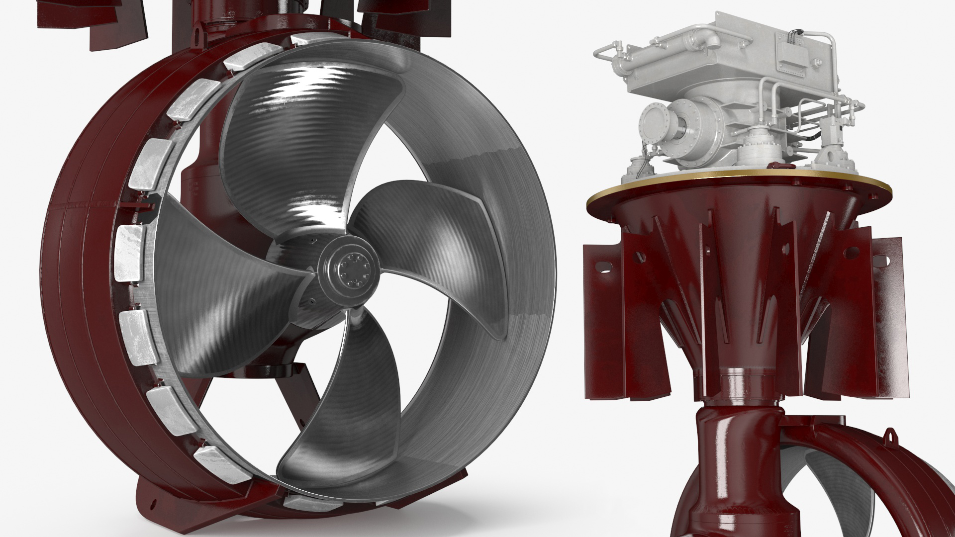 3D Ship Rudder Propeller